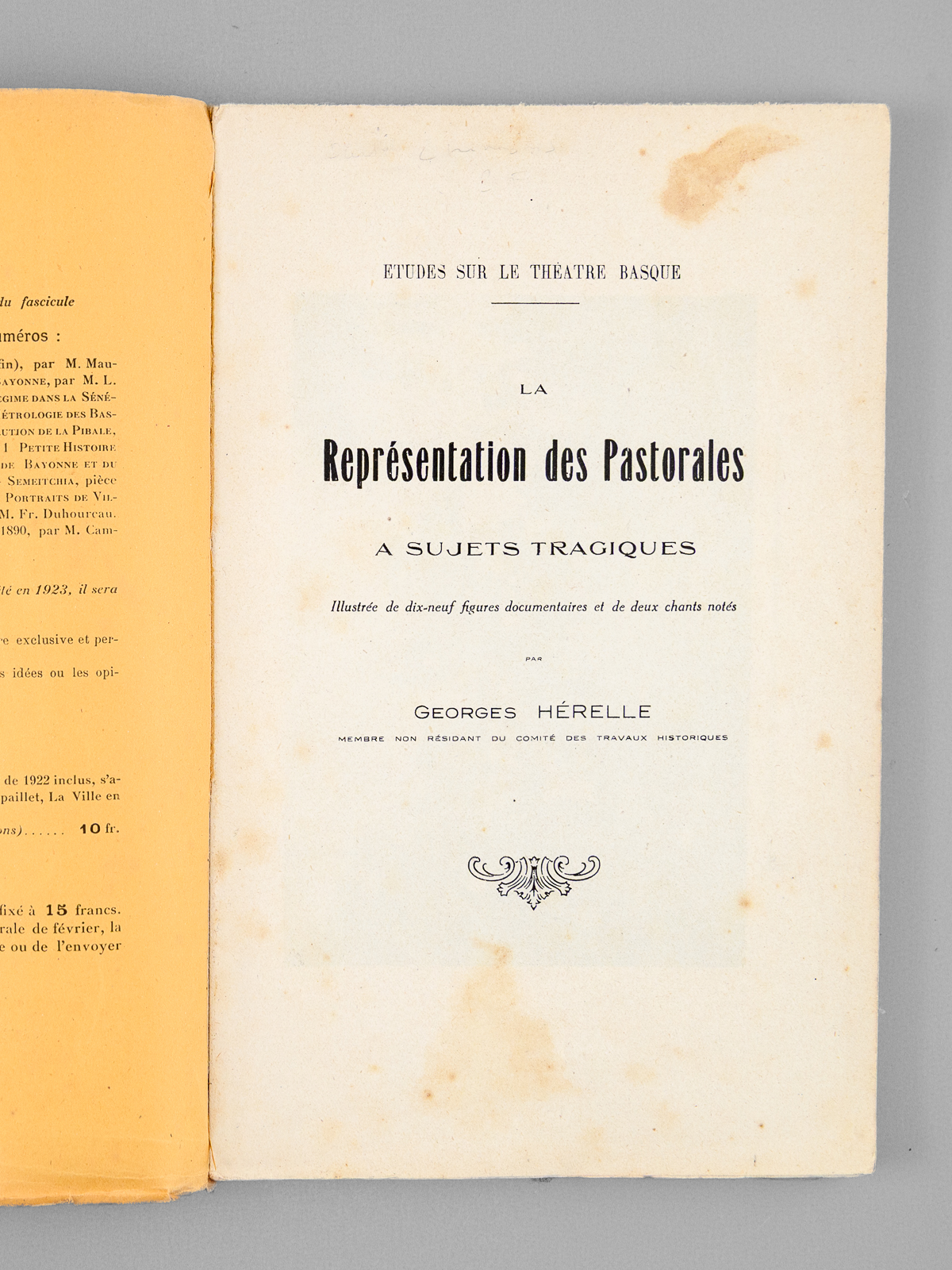 Représentation des Pastorales à sujets tragiques. Etudes sur le théâtre …