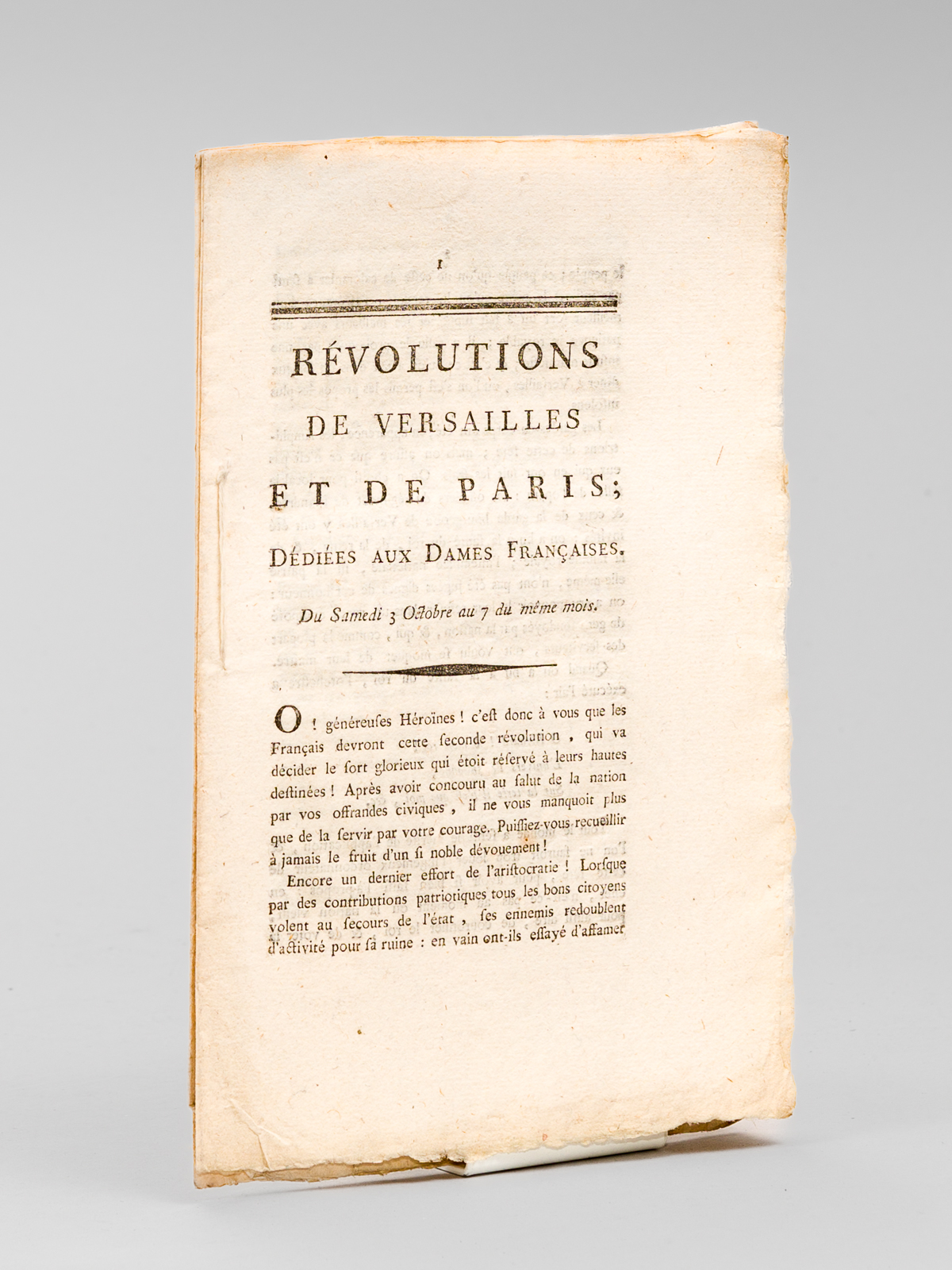 Révolutions de Versailles et de Paris ; dédiées aux Dames …