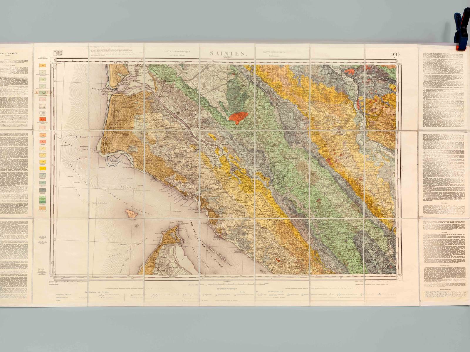 Saintes. Carte topographique de l'Etat-Major. Carte géologique détaillée
