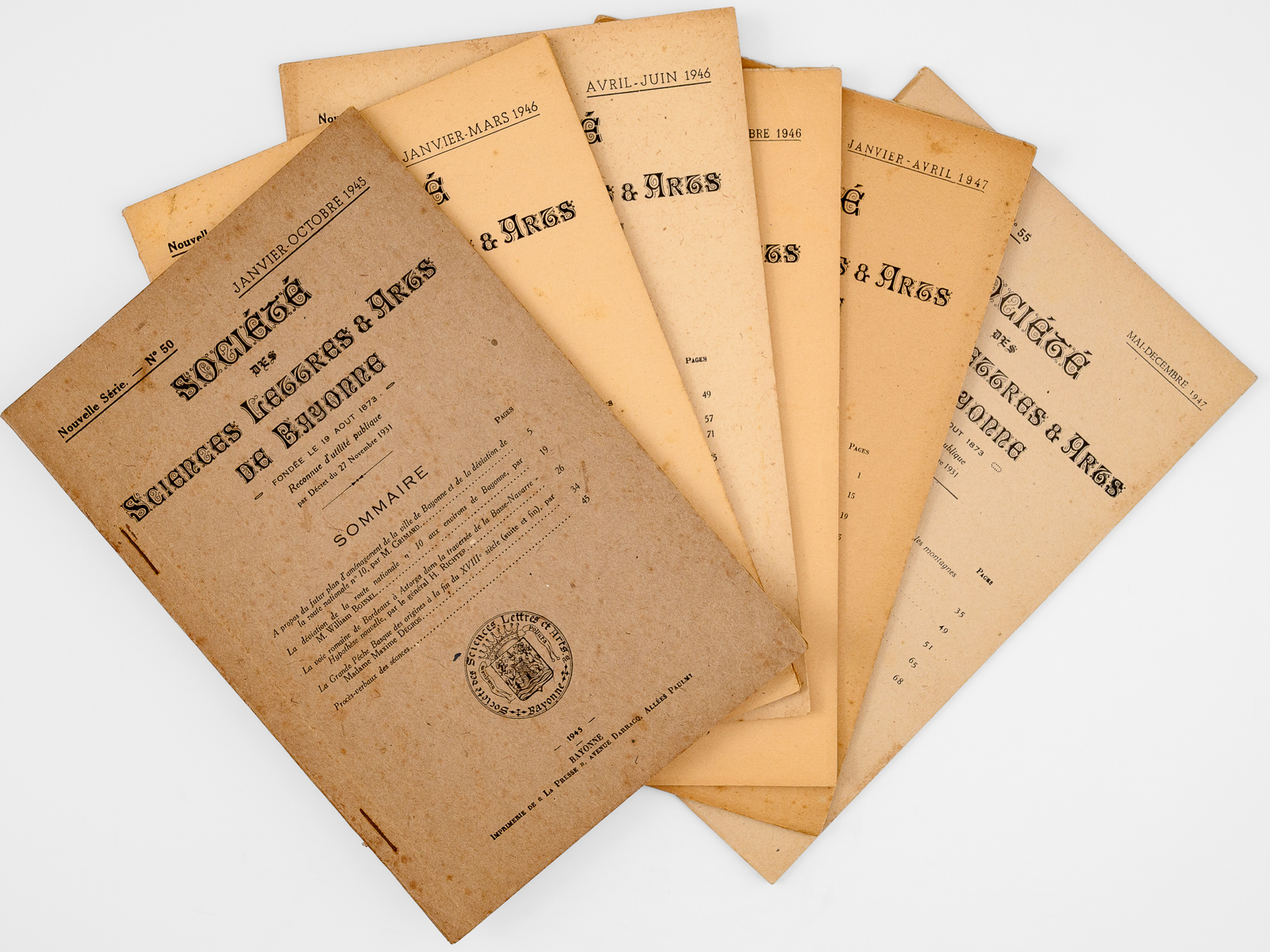 Société des Sciences, Lettres & Arts de Bayonne [ Années …