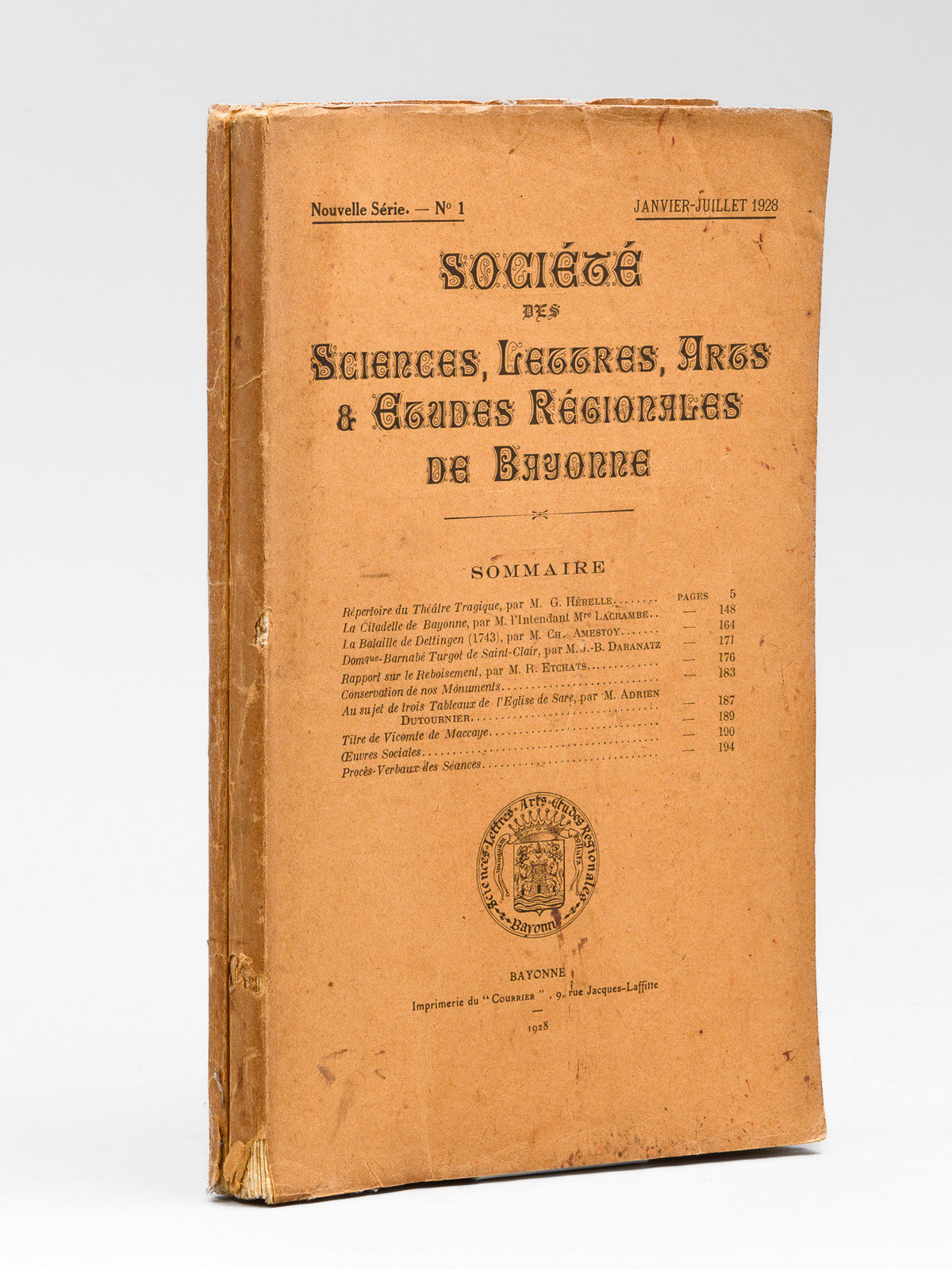 Société des Sciences, Lettres, Arts et d'Etudes Régionales de Bayonne …