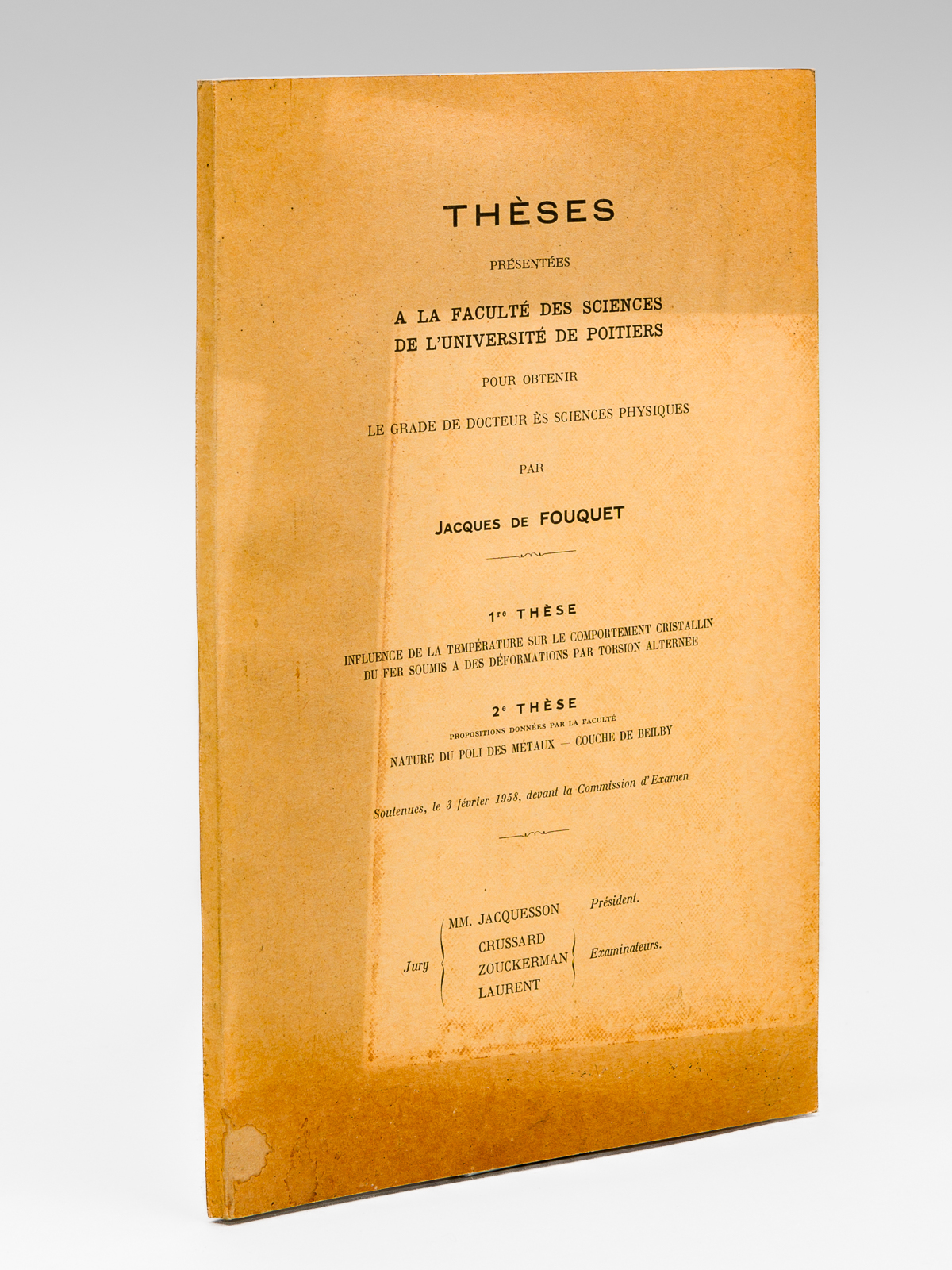 Thèses présentées à la Faculté des Sciences de l'Université de …