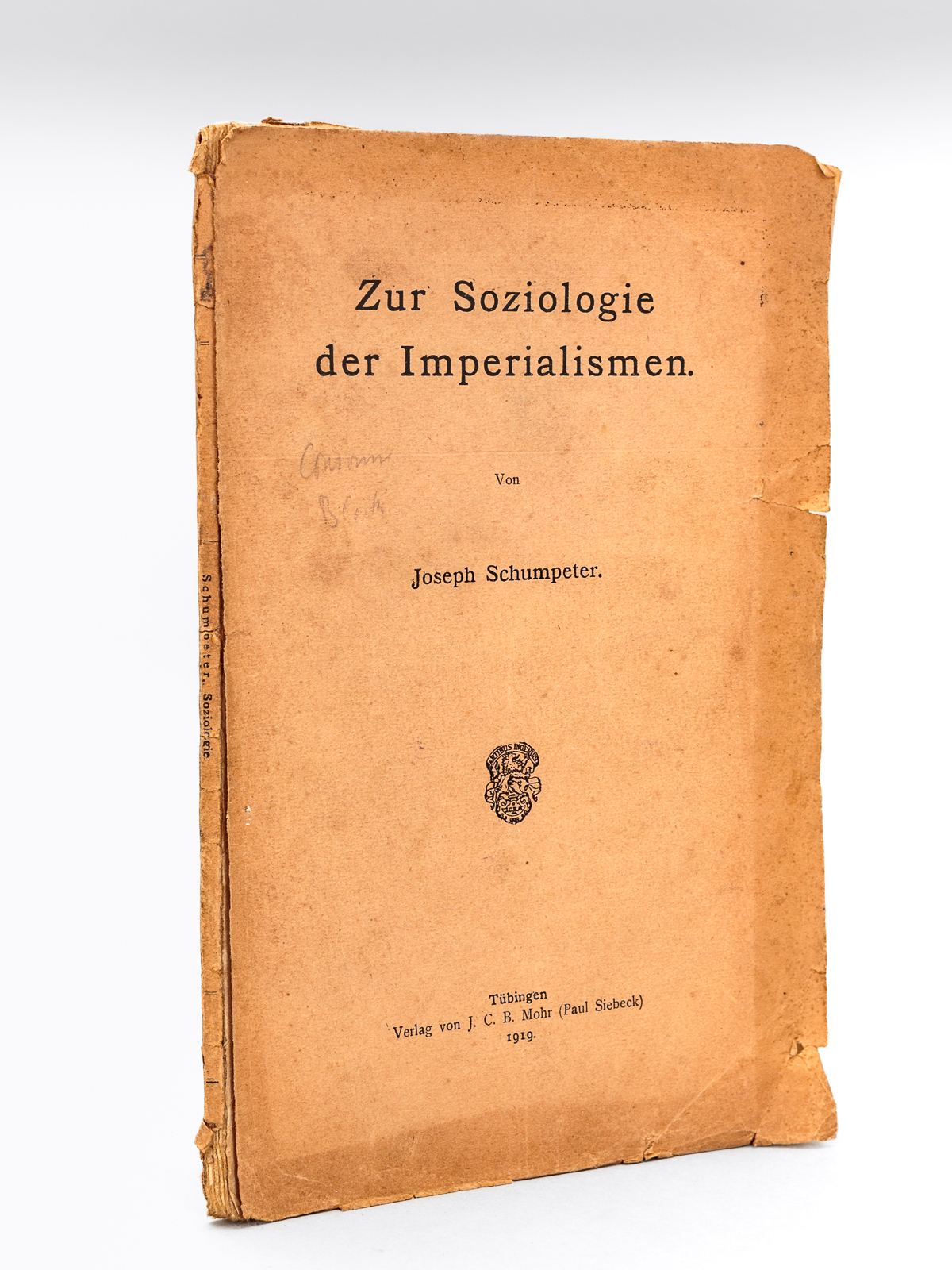 Zur Soziologie der Imperialismen [ First Edition - Signed by …