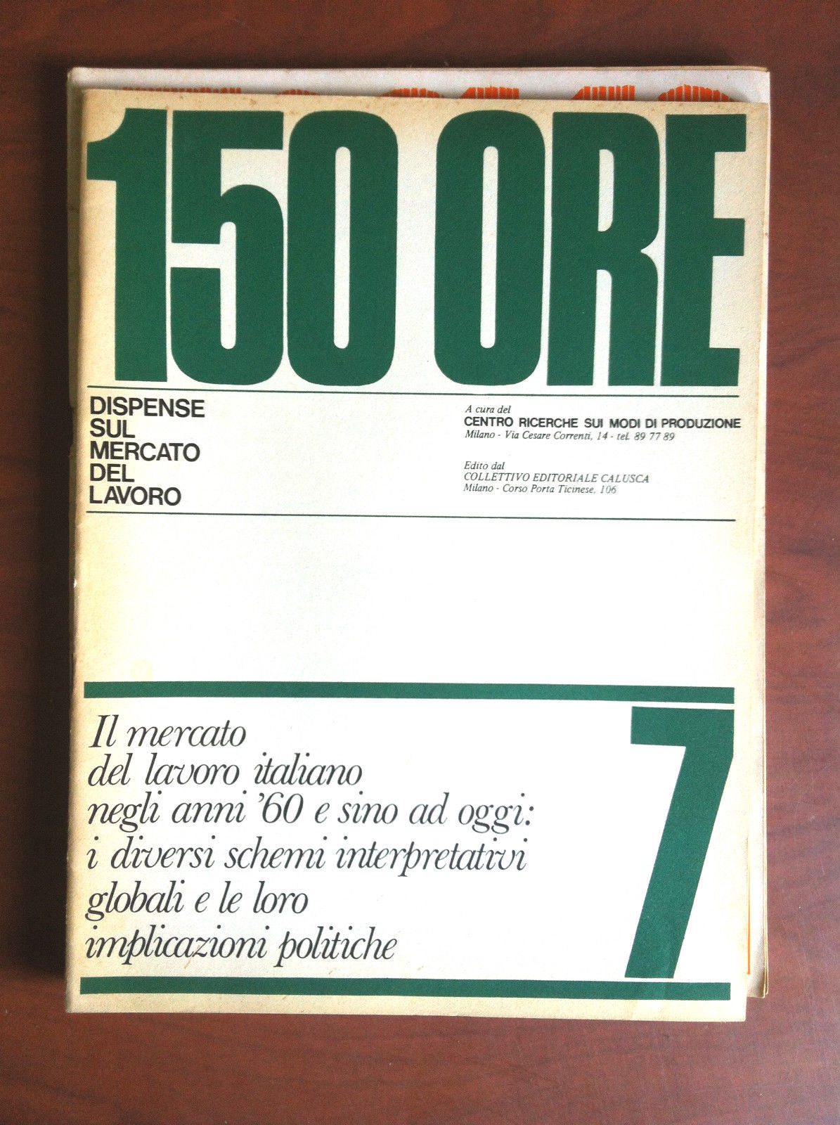 150 ORE n^ 7 Dispense sul mercato del lavoro 1974 …