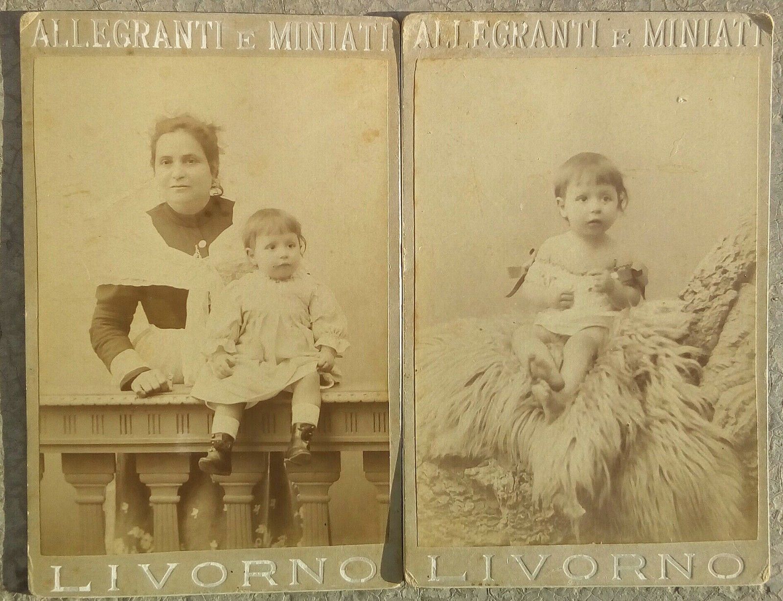 2 Fotografie fine '800 Allegranti e Miniati Livorno