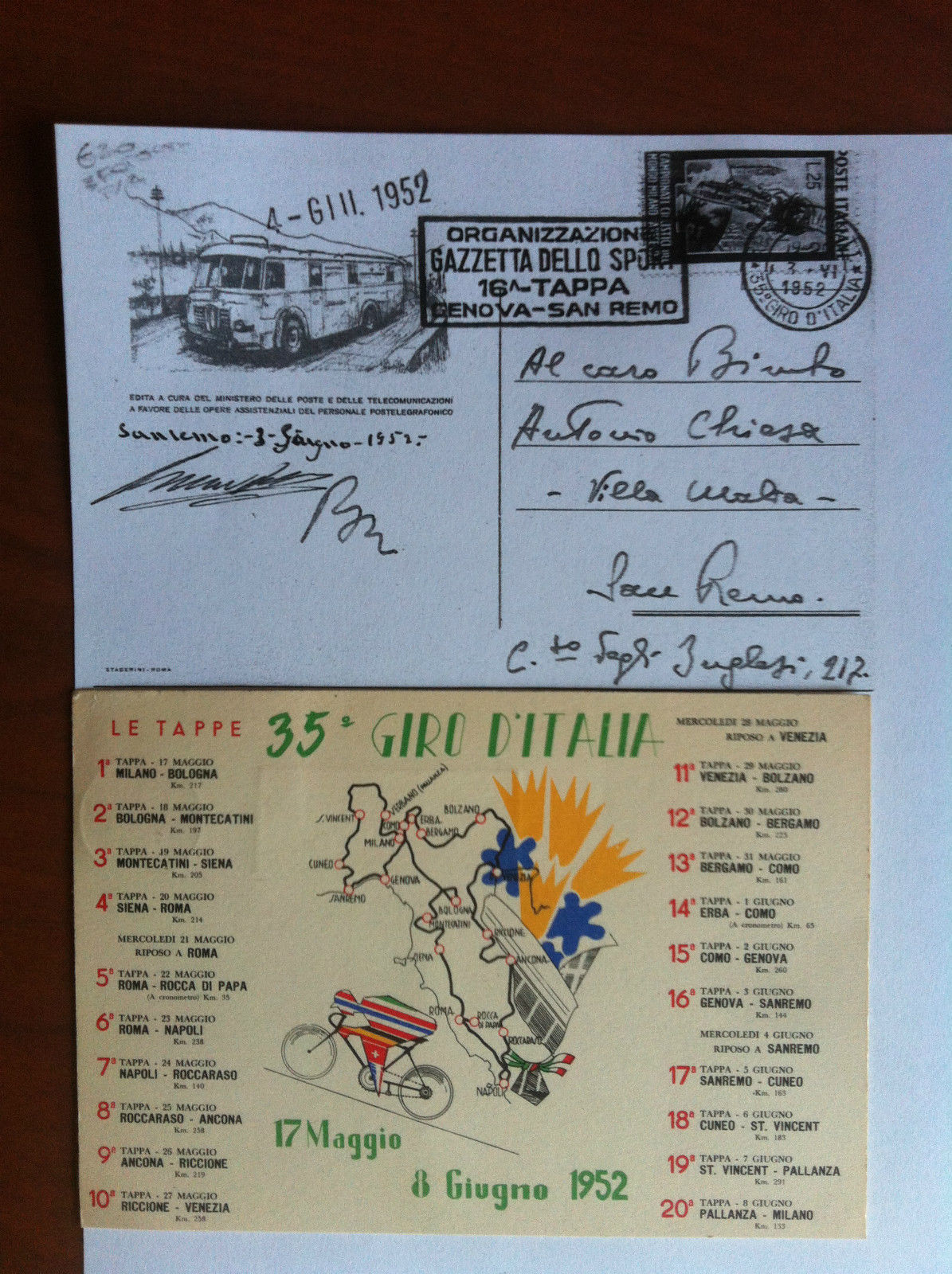 35^ Giro d'Italia ciclistico 17 Maggio - 8 Giugno 1952 …