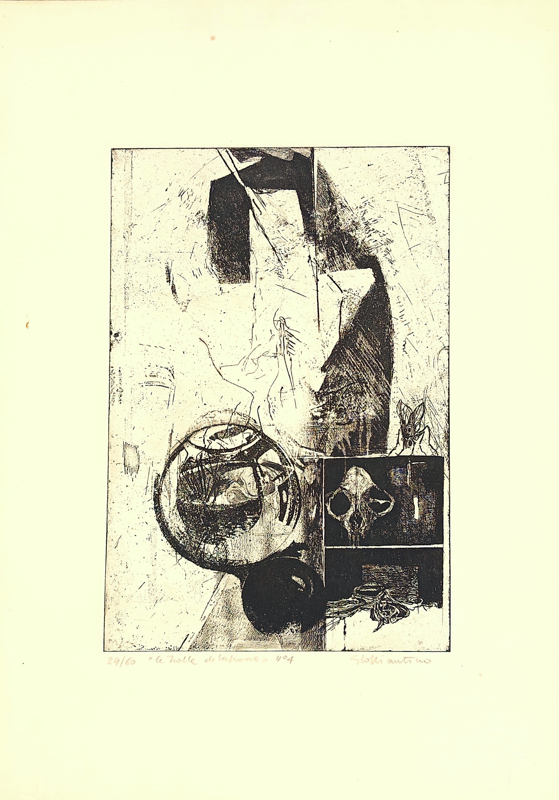 Acquaforte-acquatinta "Le bolle di sapone" N^ 4