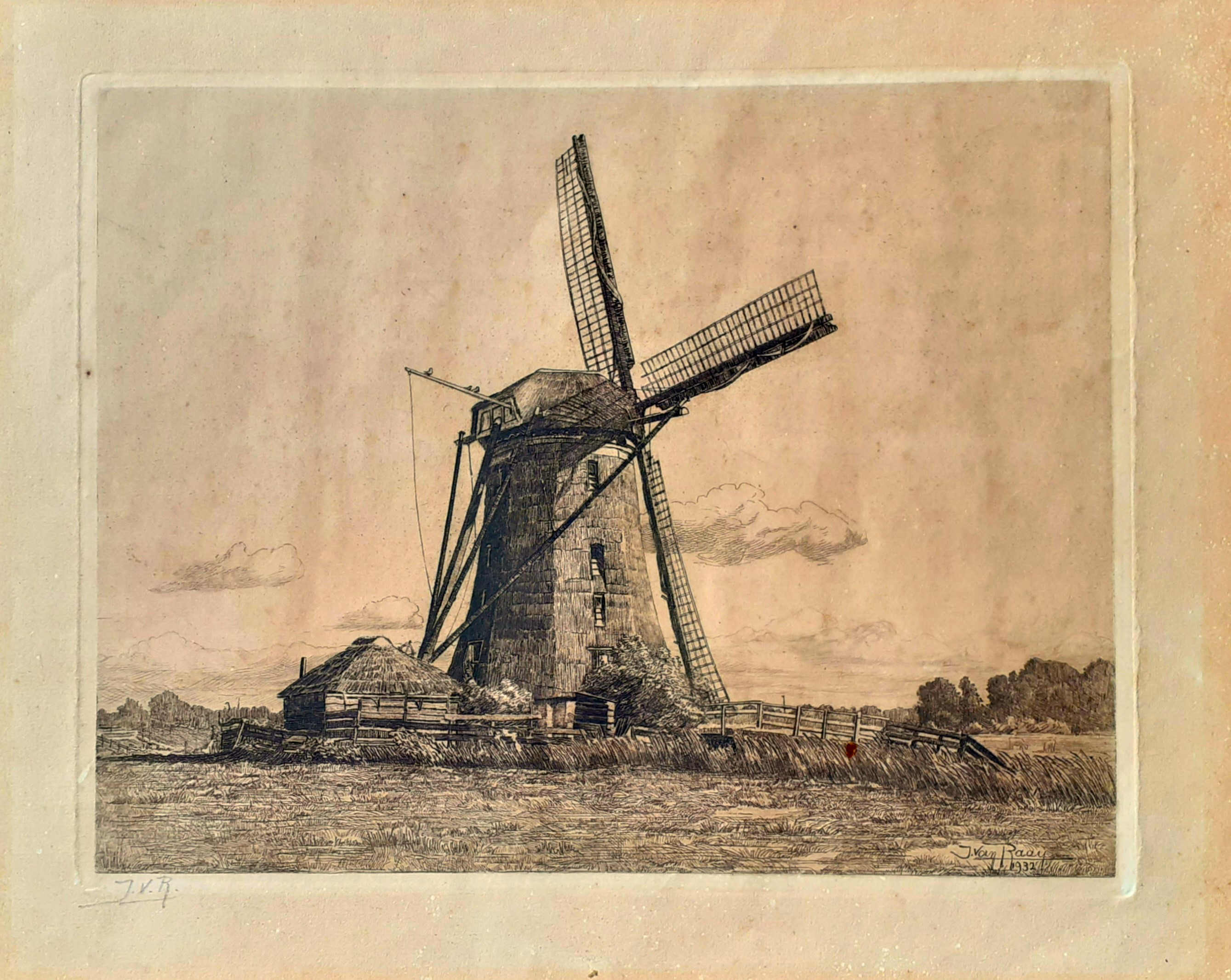'Acquaforte di J.Van Raan incisore Olandese 1933