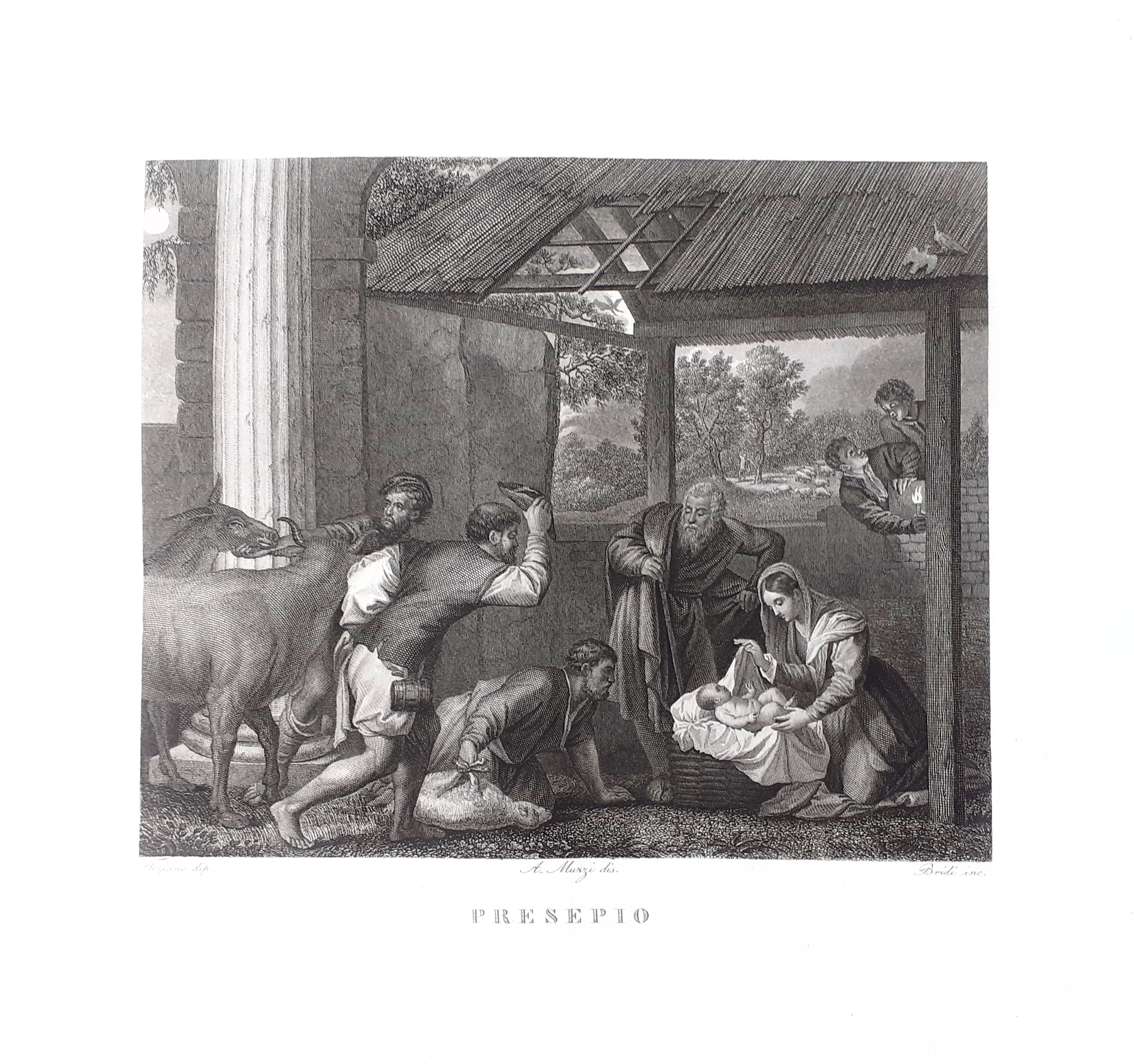 Acquaforte originale '800 " Presepio " - Tiziano dipinse - …