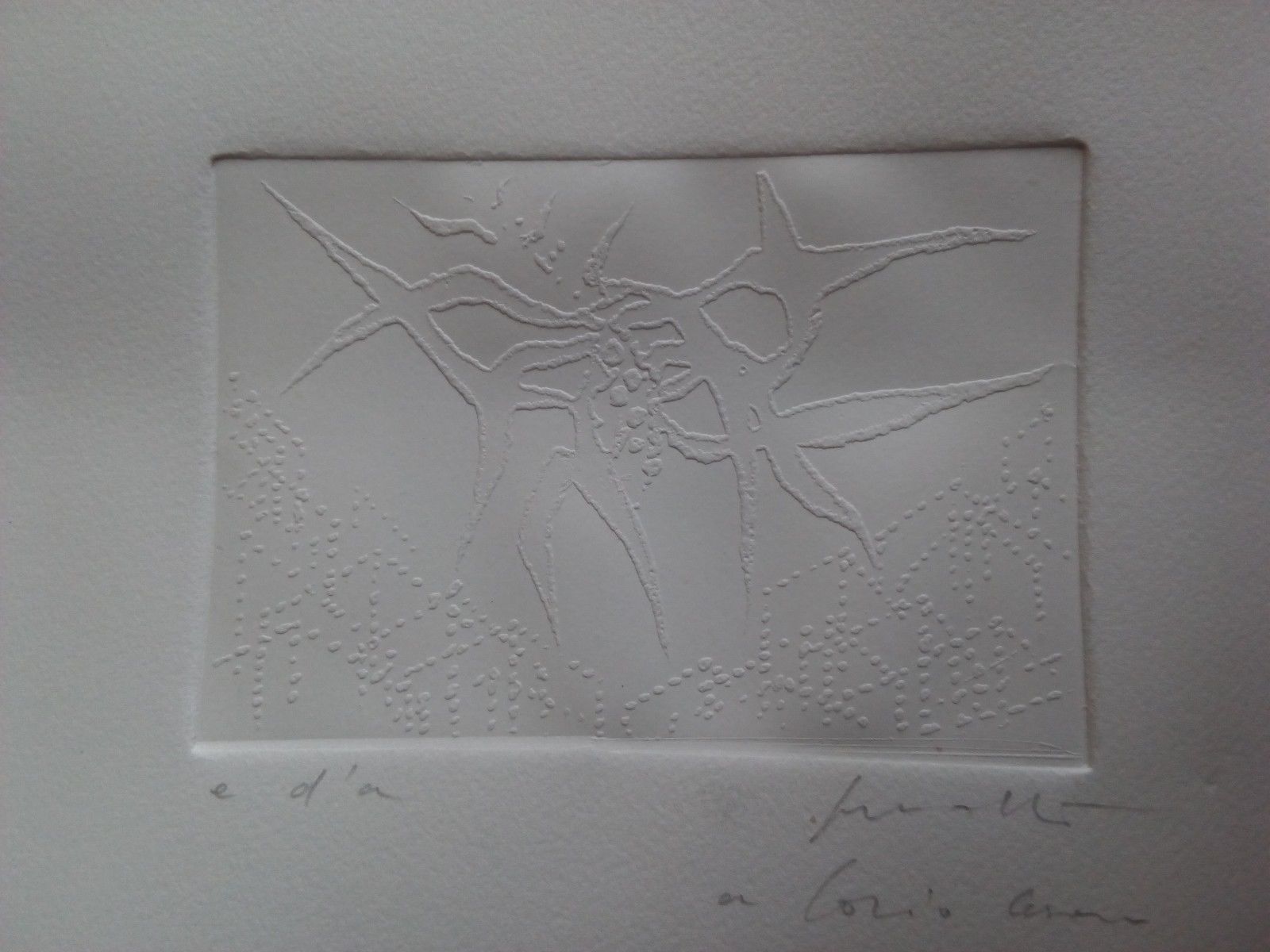 acquaforte stampata a secco Cesare Peverelli anni '60