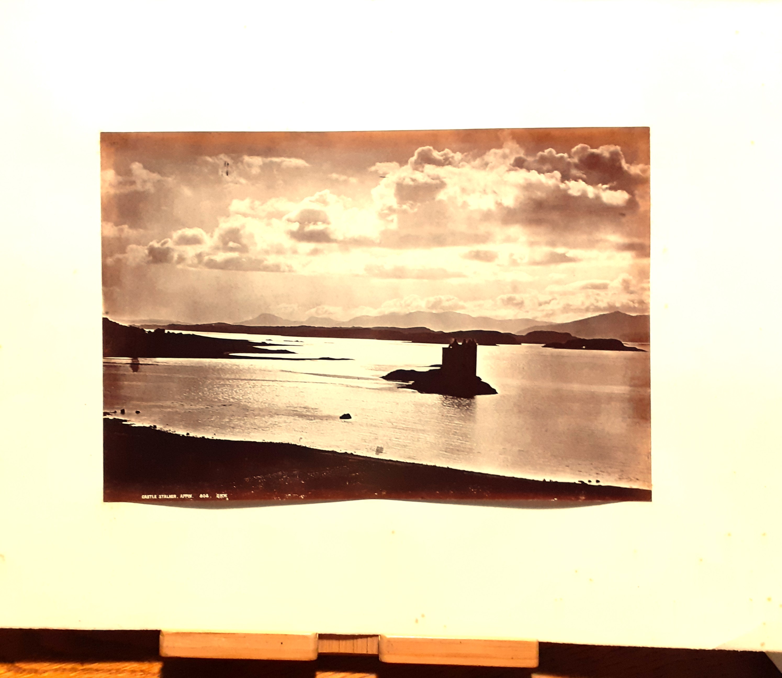 Albumina storica originale Castle Stalker. Appin. photo G.W.W. 1885 ca