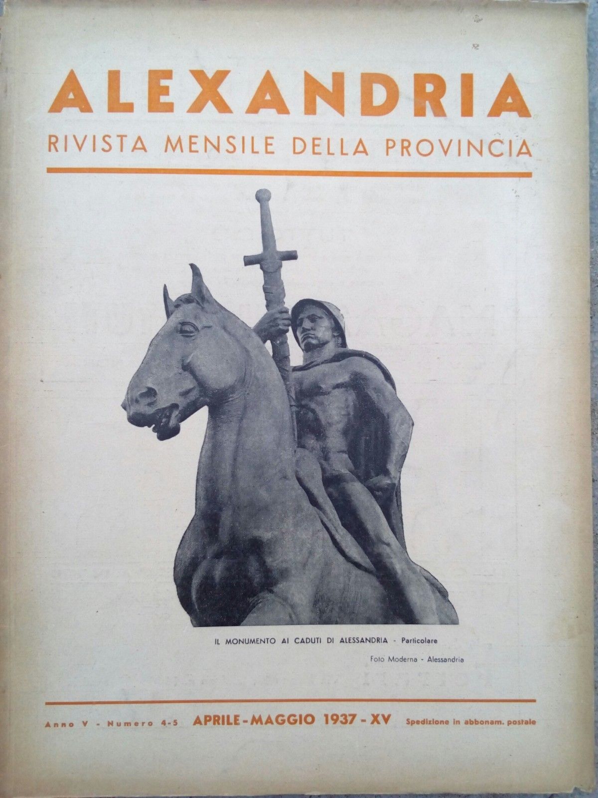 ALEXANDRIA rivista aprile-maggio 1937