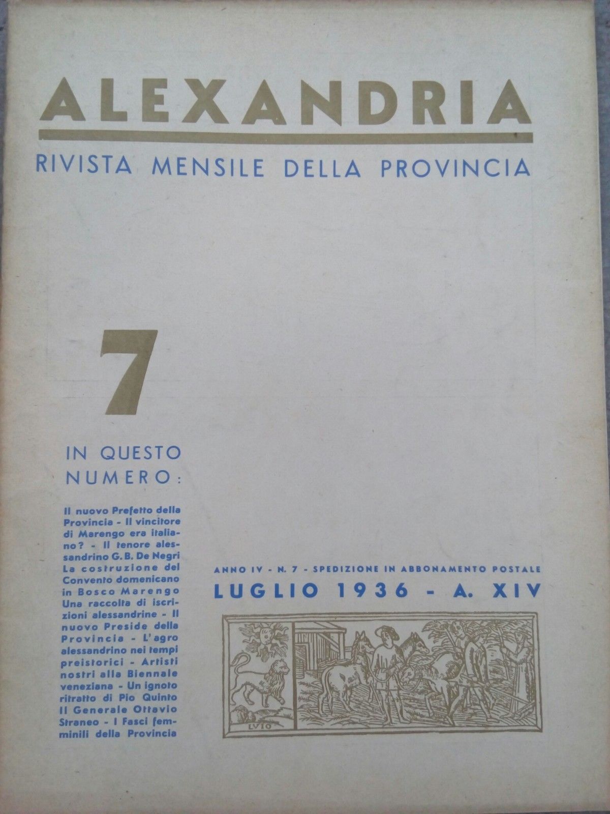 ALEXANDRIA rivista luglio 1936