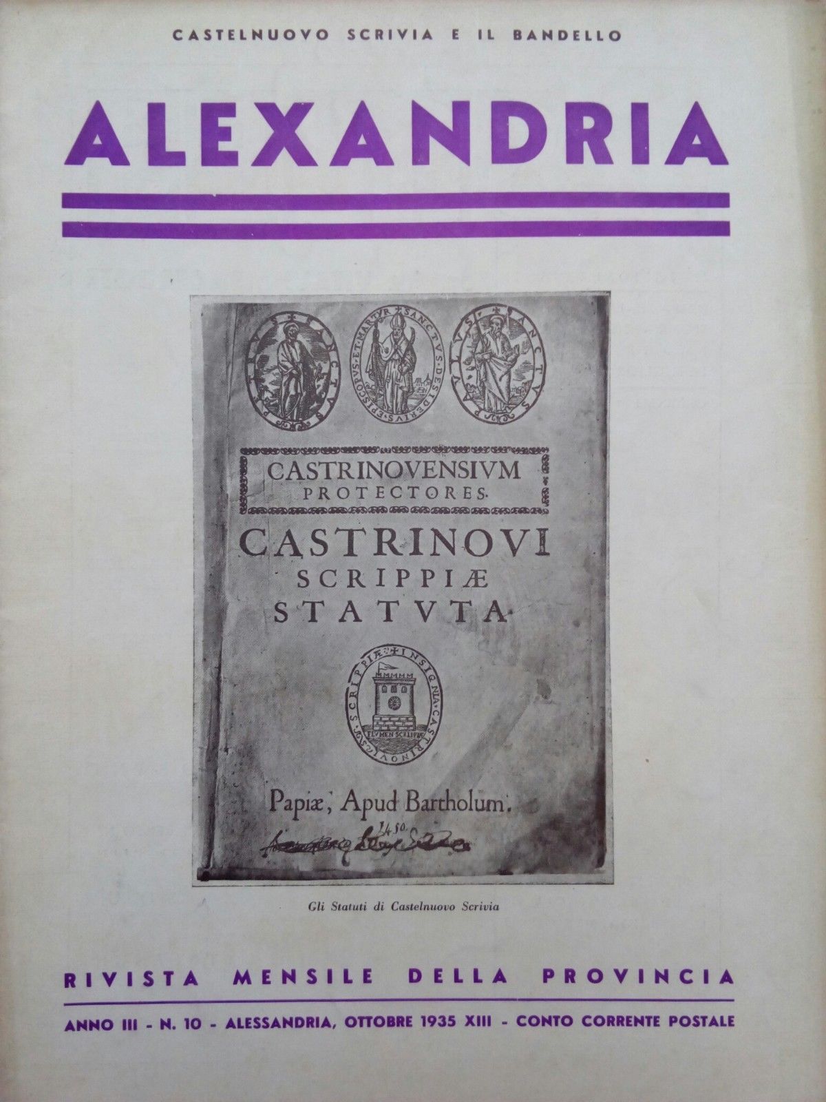 ALEXANDRIA rivista ottobre 1935