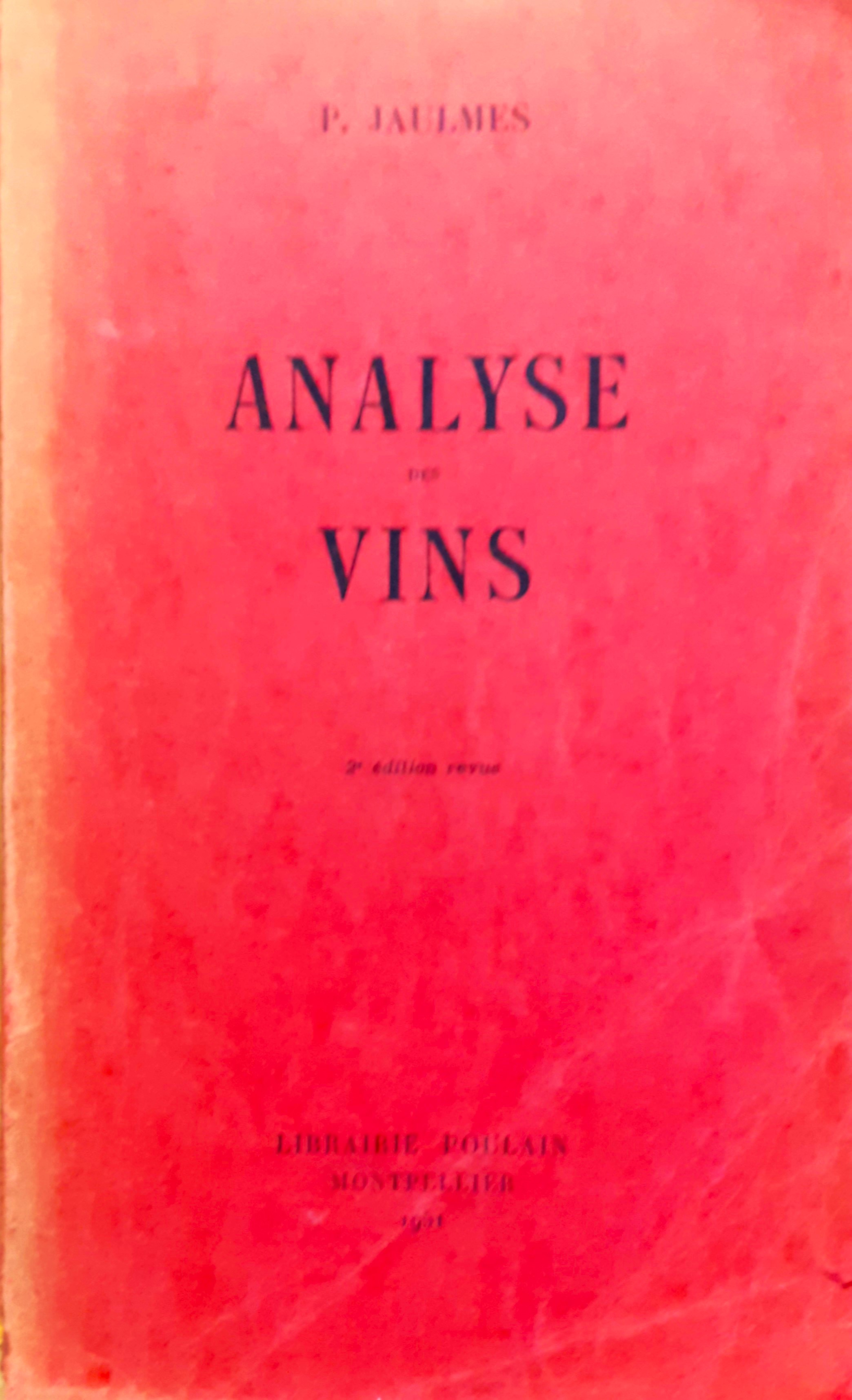 Analyse des vins
