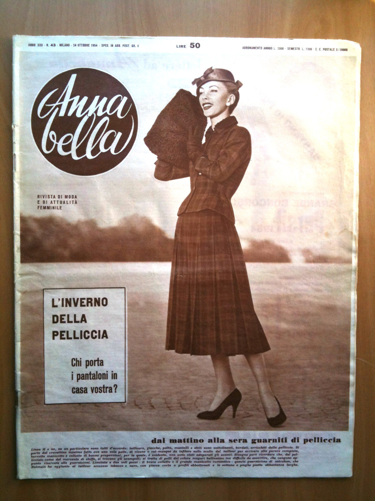 Anna bella anno XXII n^ 43 - 24 Ottobre 1954