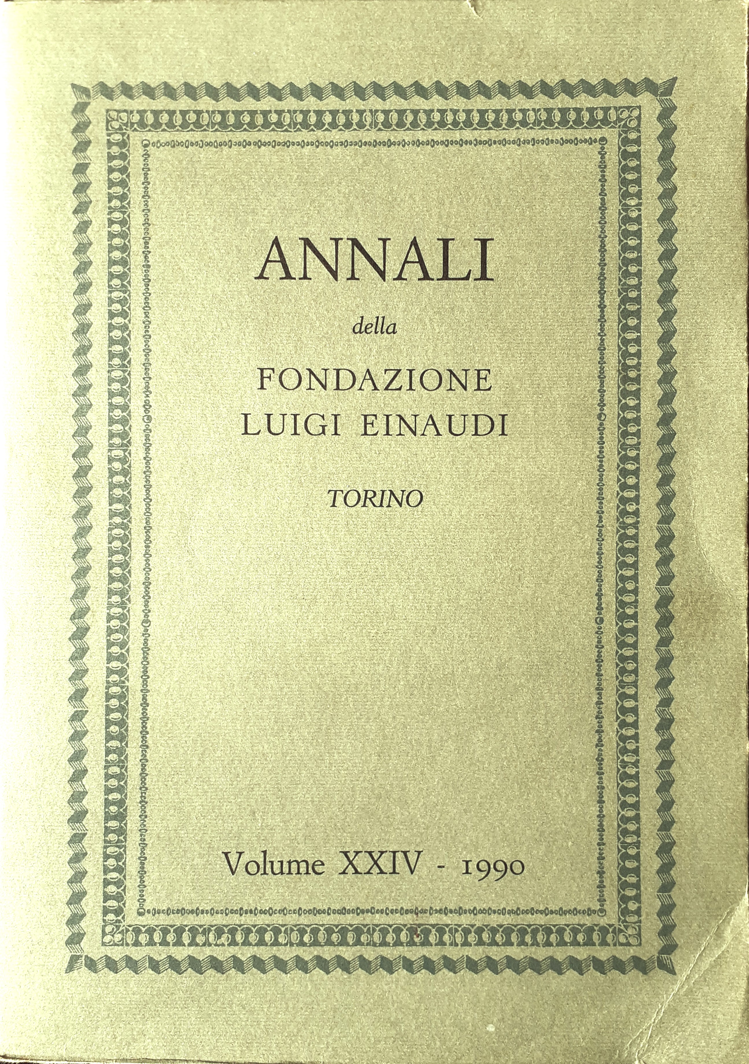 Annali della Fondazione Luigi Einaudi. 1990