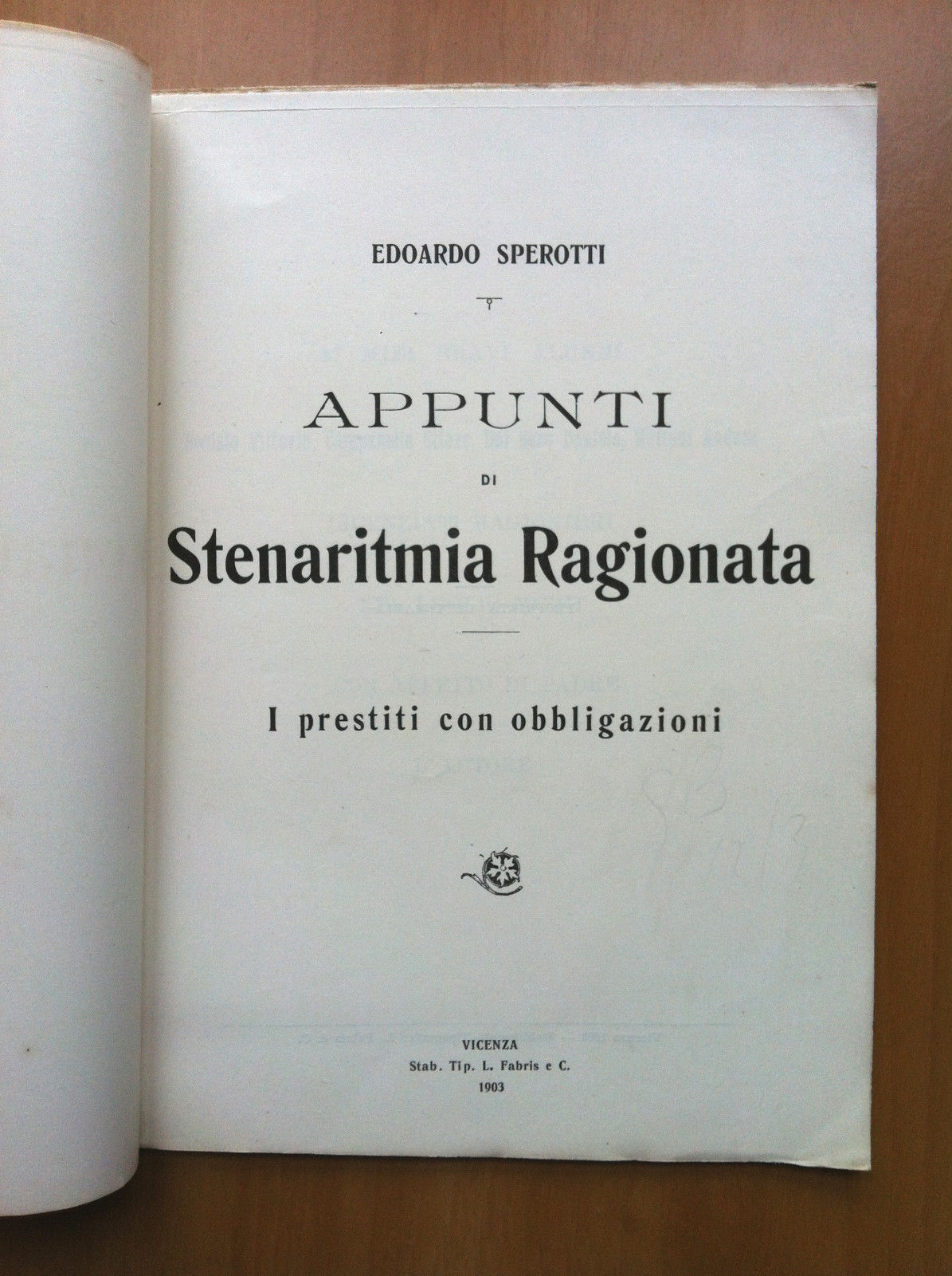 Appunti di Stenaritmia Ragionata Edoardo Sperotti 1903 - E14562