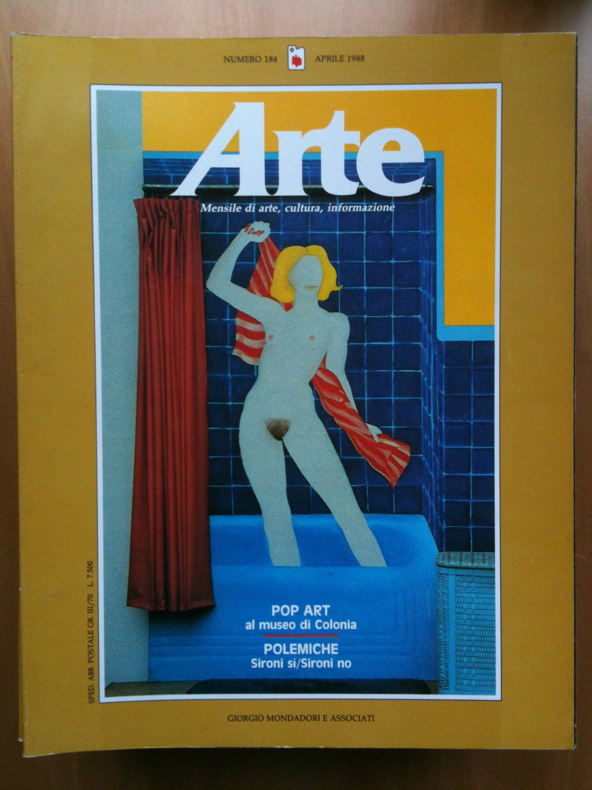 ARTE n^ 184 Aprile 1988 Cover: La Pop Art americana …