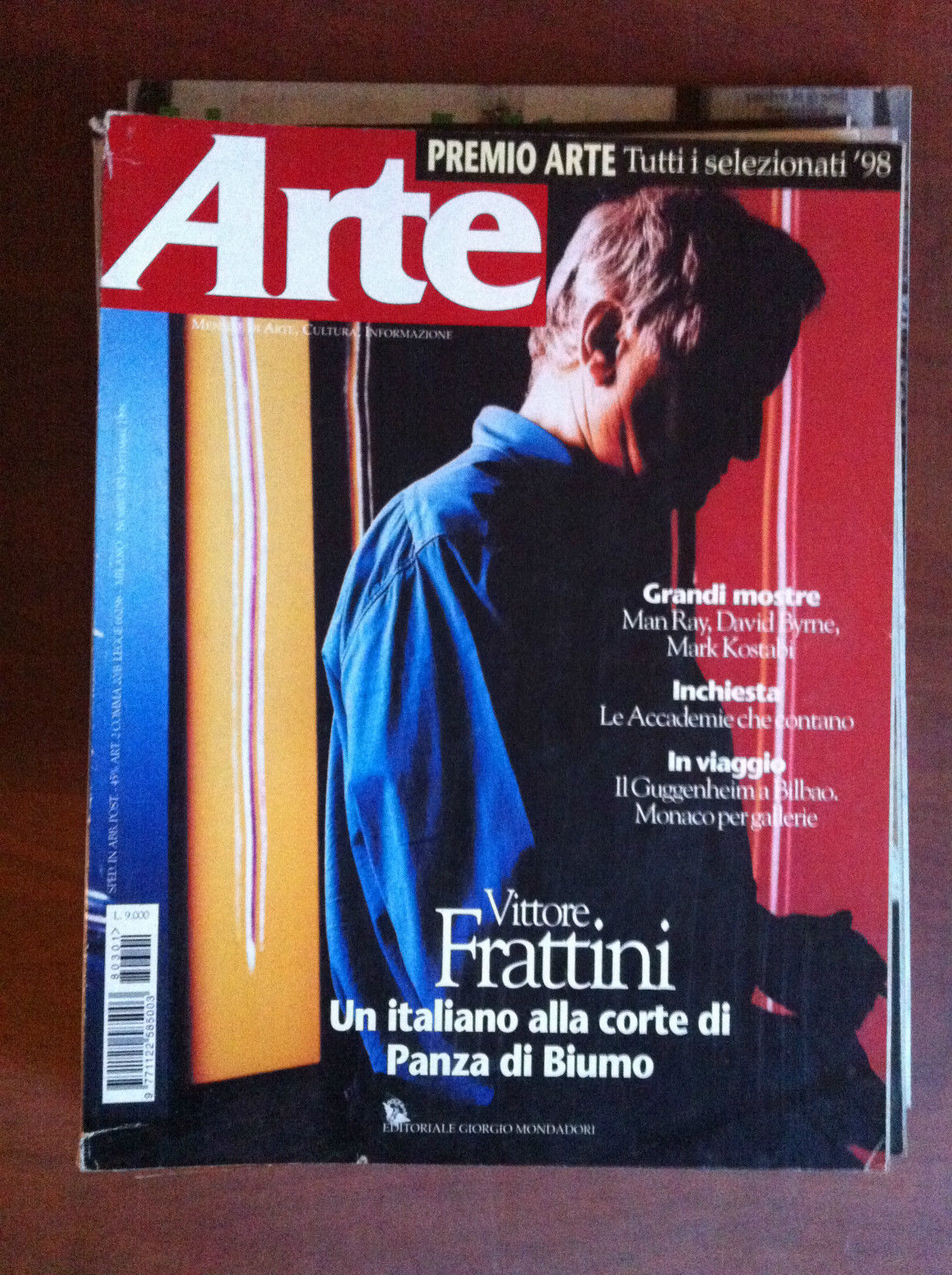 ARTE n^ 301 Settembre 1998 Cover: Vittore Frattini - E7981