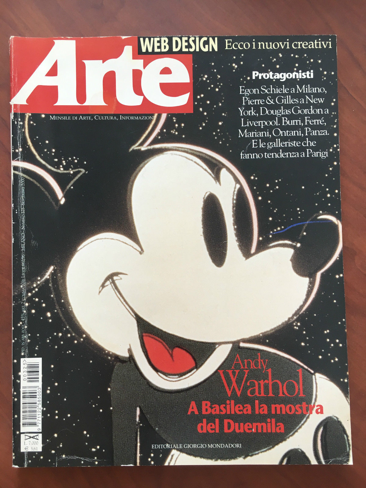 ARTE n^ 325 Settembre 2000 Cover: Andy Warhol - E21785