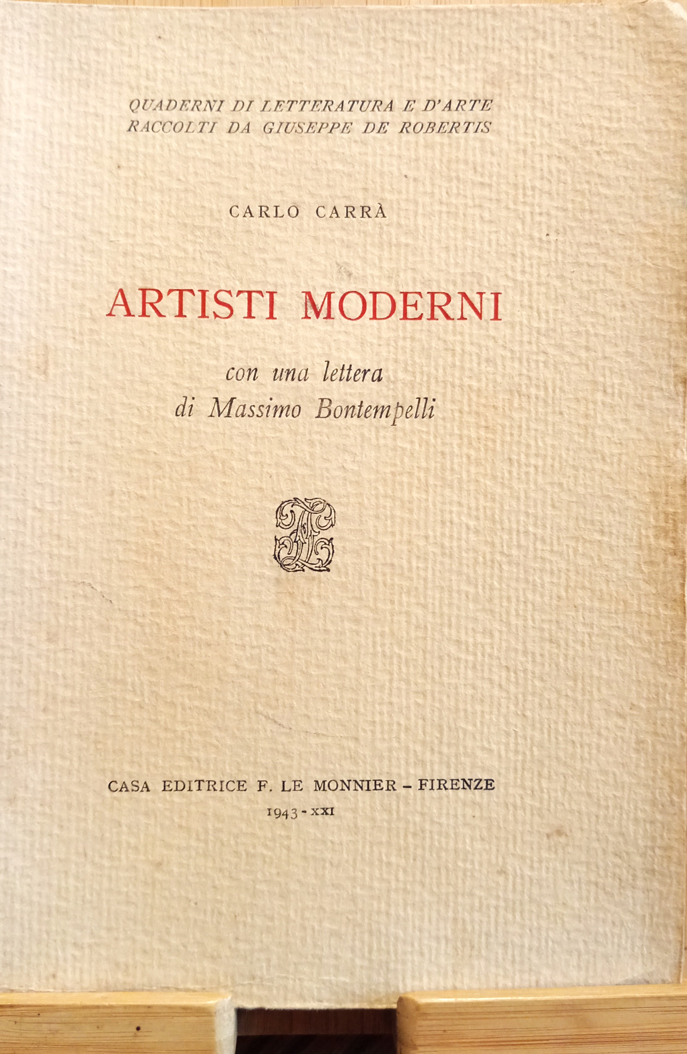 Artisti moderni, con una lettera di Massimo Bontempelli