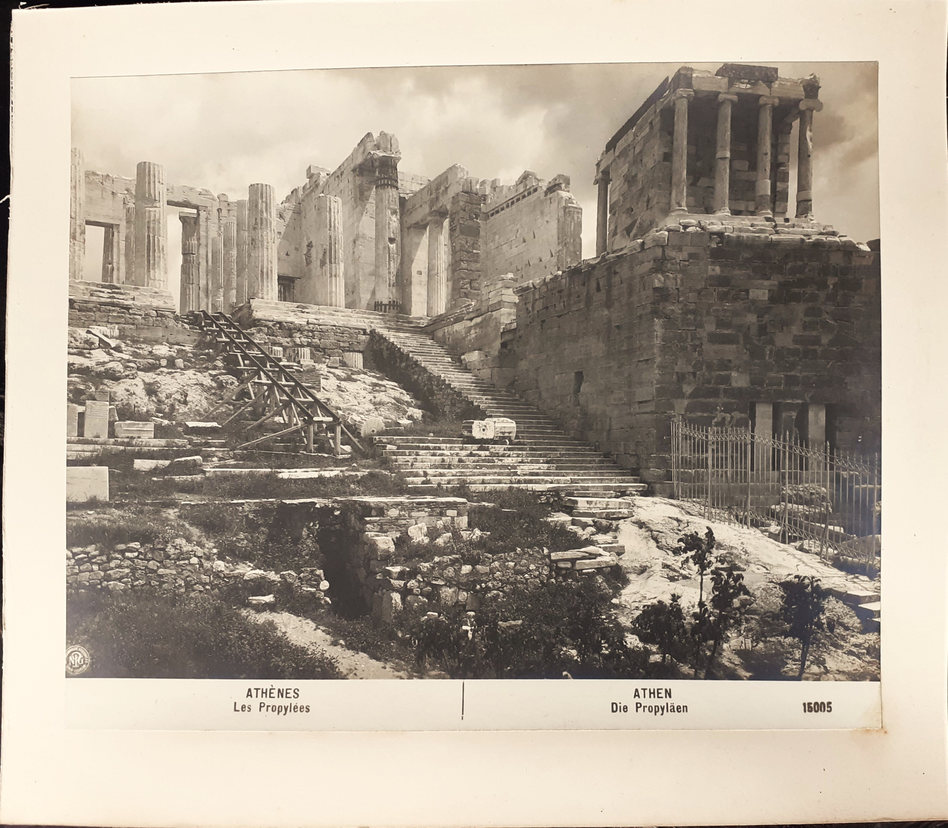 Athènes Les Propylées fotografia originale ai sali d'argento Gesellschaft 1906
