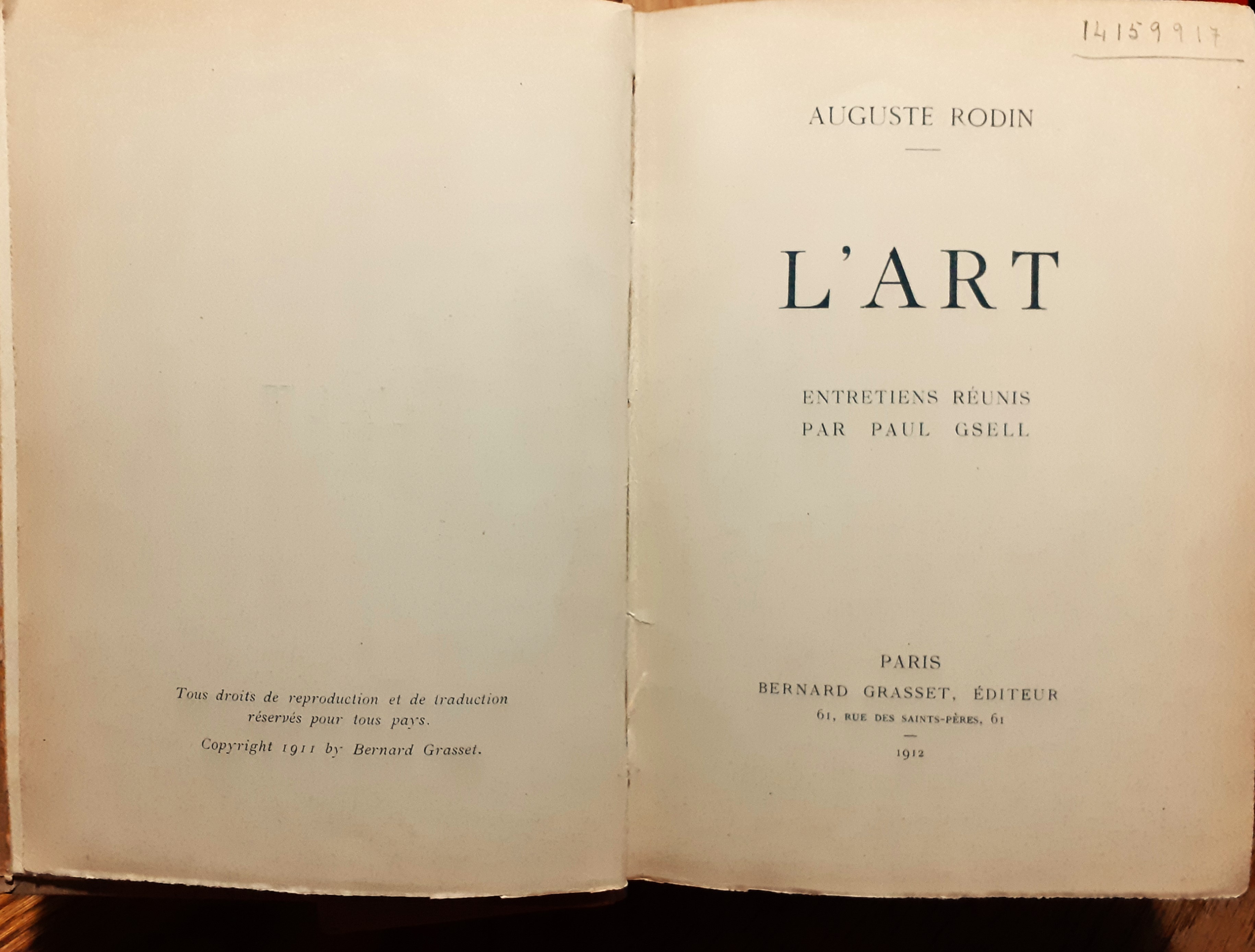 Auguste Rodin L'Art Paris 1912