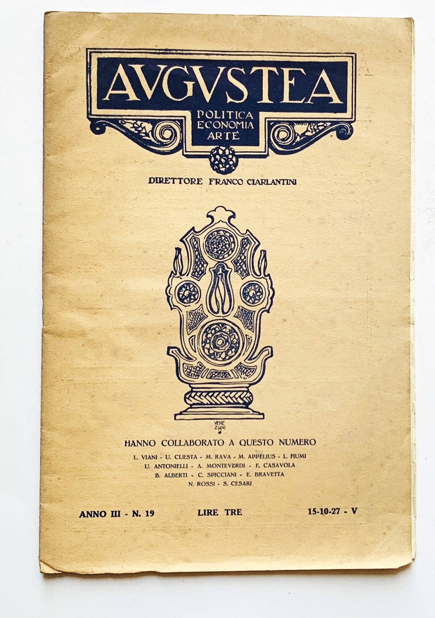 Augustea. Politica - Economia - Arte (Anno III - N. …