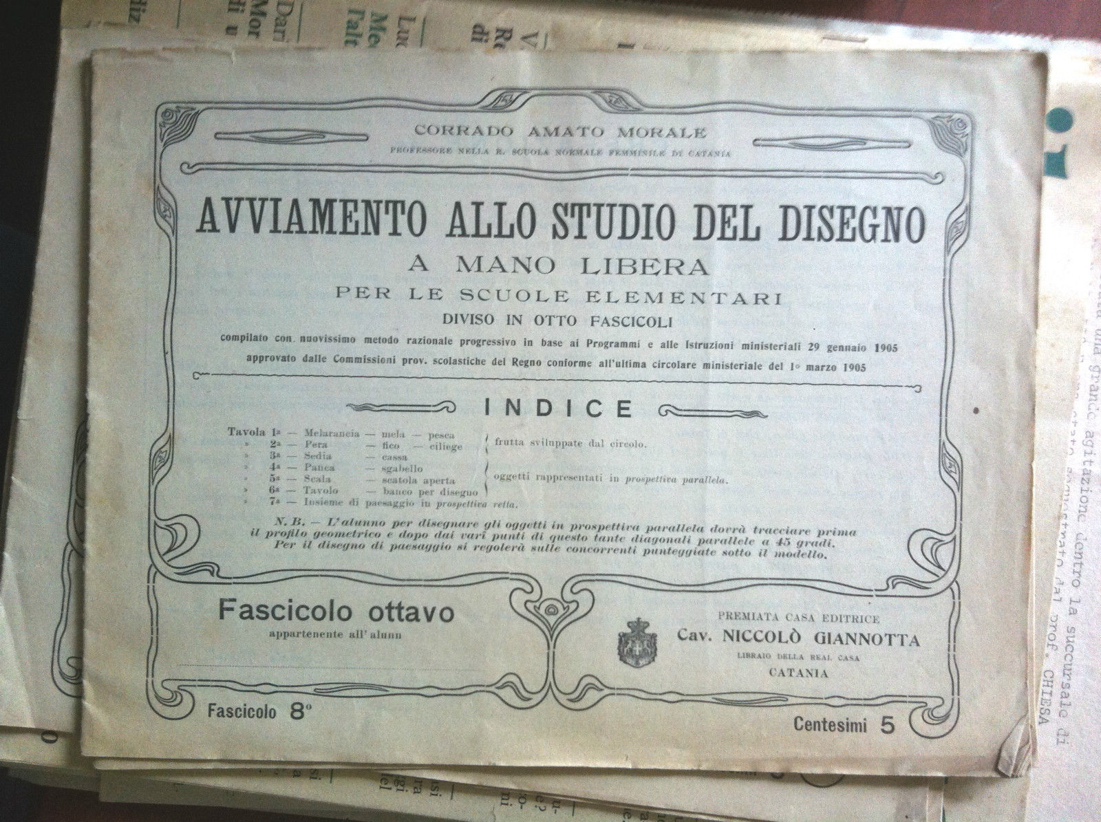 Avviamento allo studio del disegno a mano libera Fascicolo 8^ …