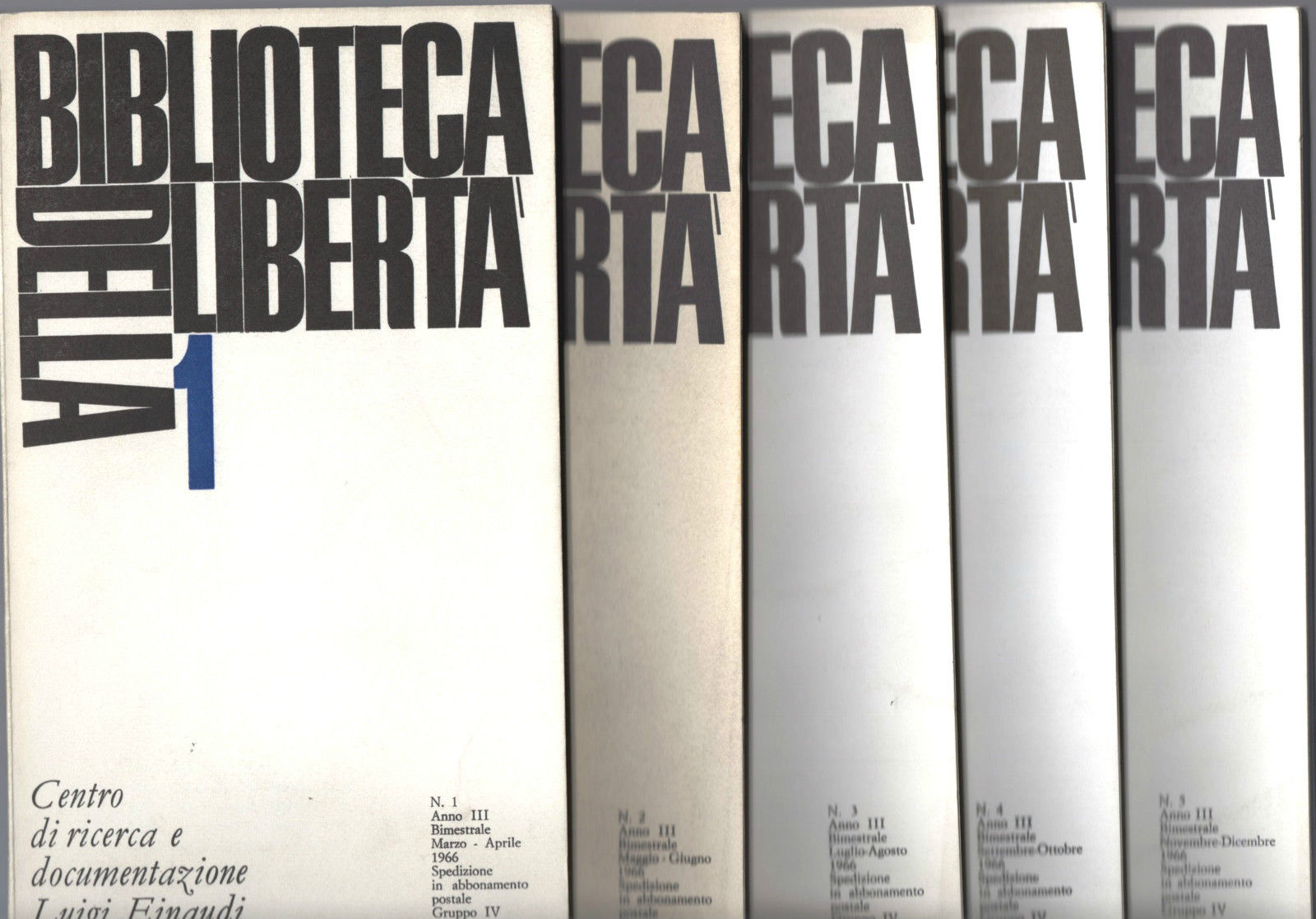 Biblioteca della libertà Einaudi anno III 1966