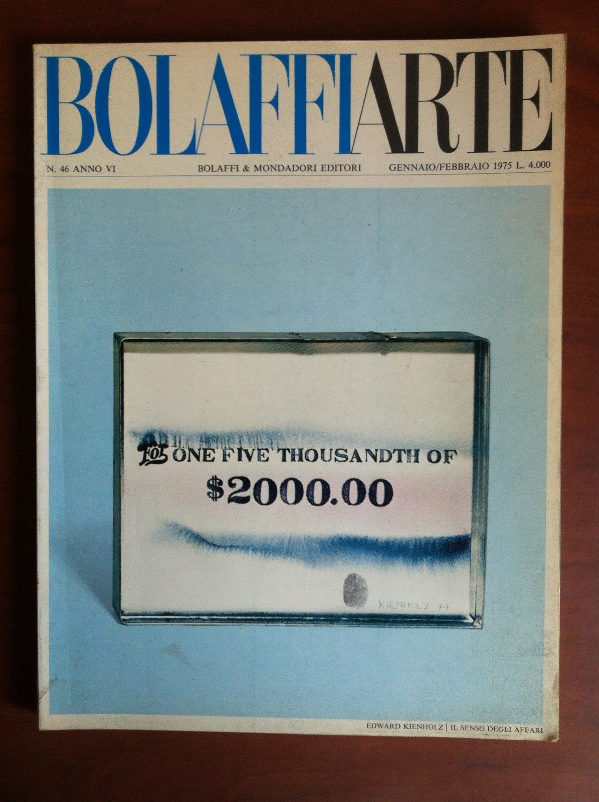BolaffiArte la rivista dell'ARTE Anno VI n^ 46 Gennaio/Febbraio 1975 …