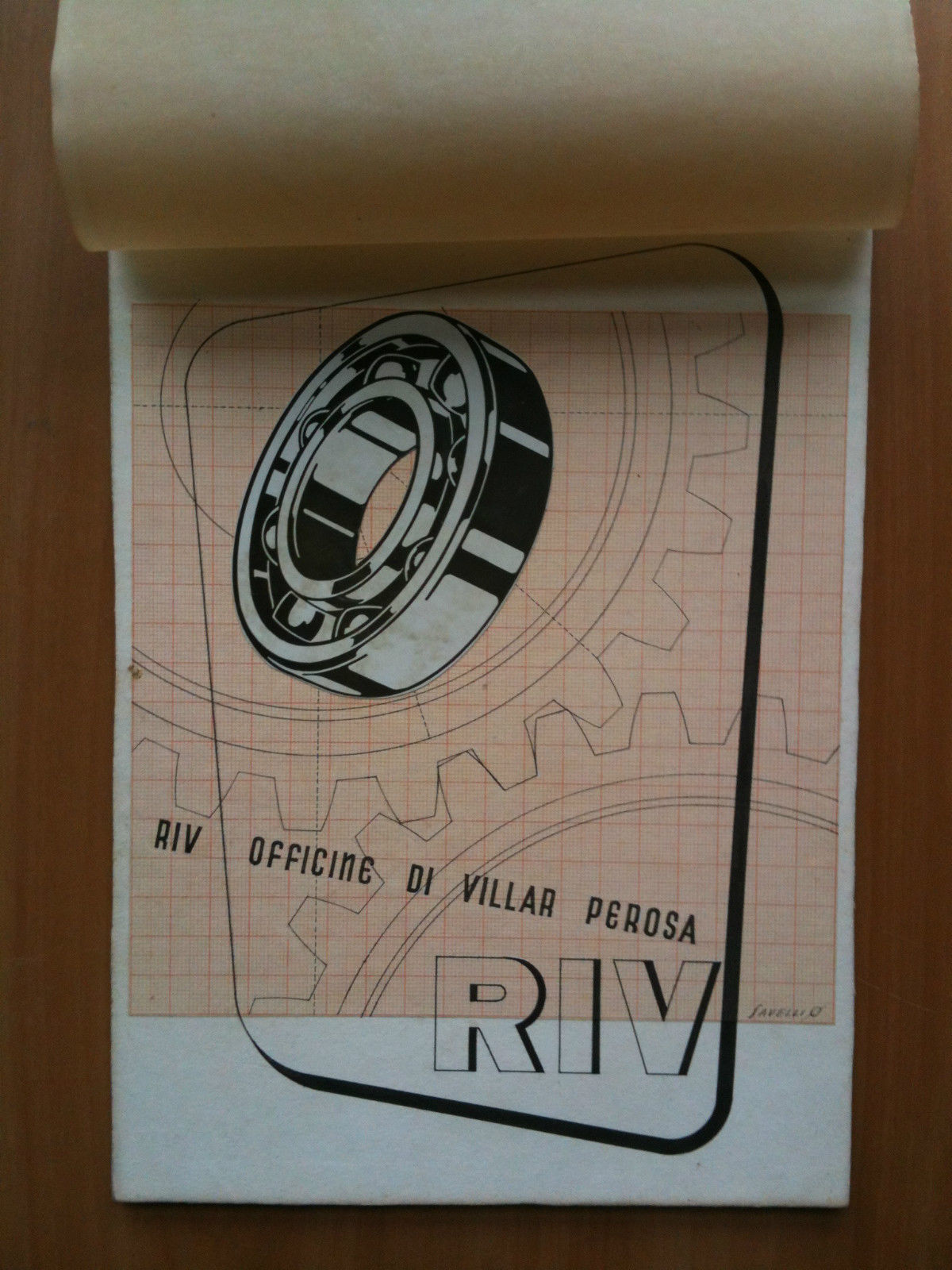 Bozzetto disegno tecnico per la RIV fatto da Savelli 1943