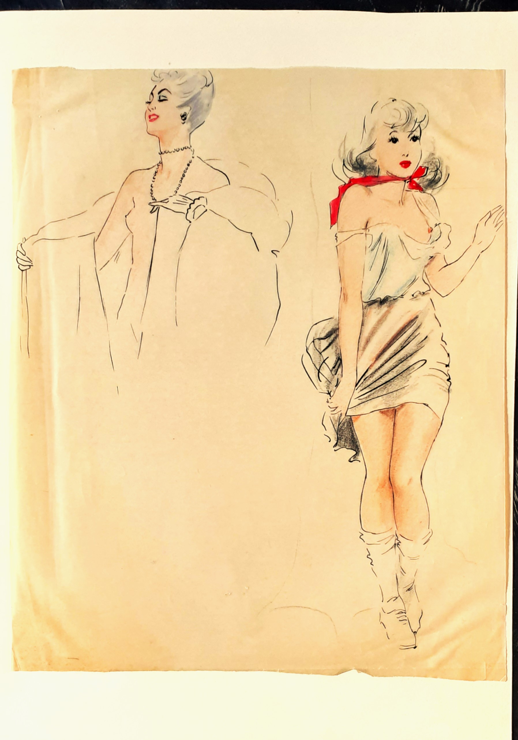 Bozzetto pin-up anni '50 ca.