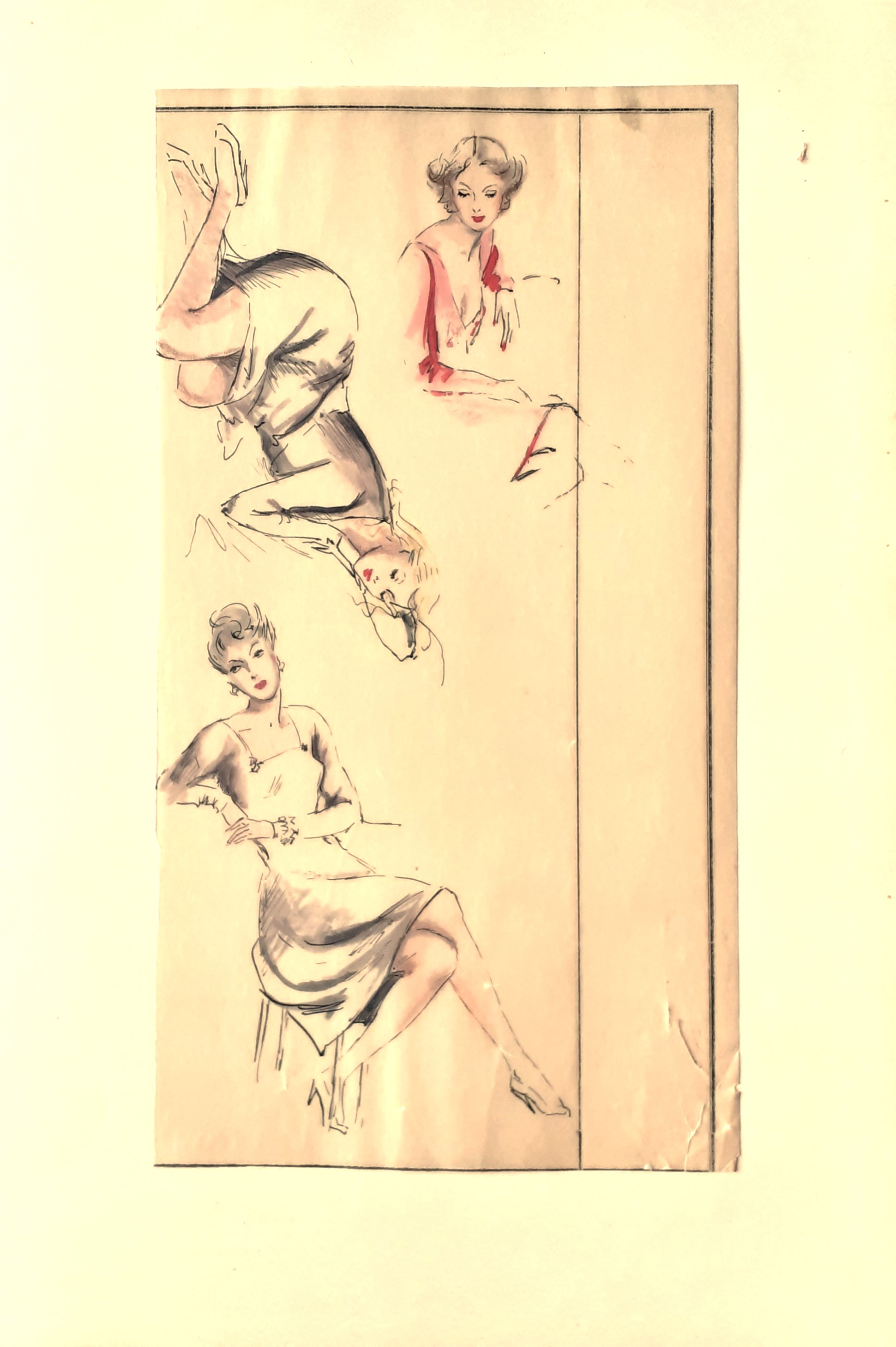 Bozzetto Ritratti femminili anni '50