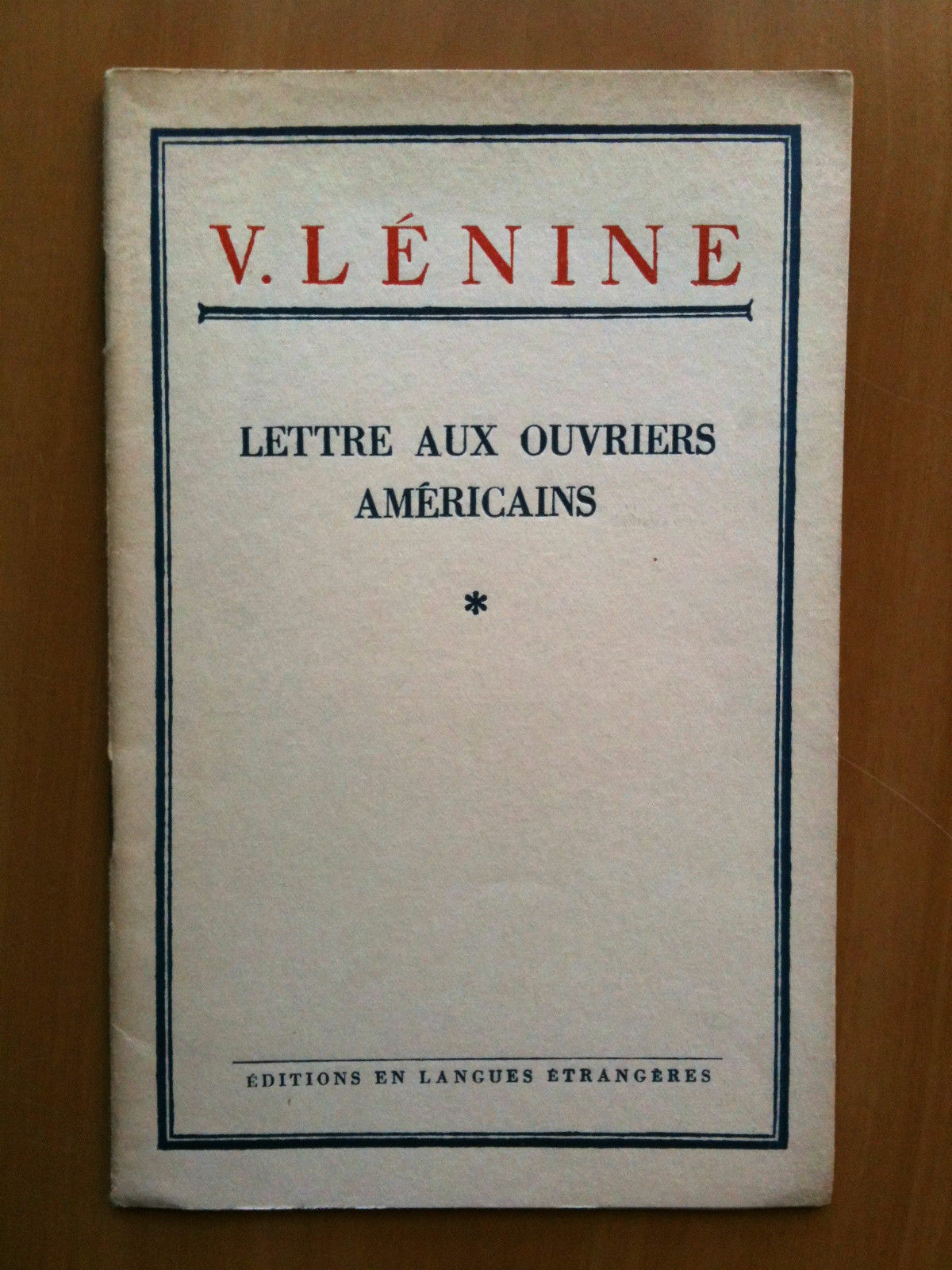Broché V. Lénine Lettre aux ouvriers américains Moscou 1952