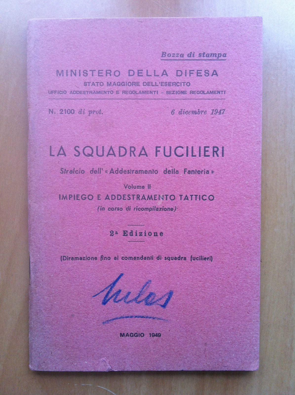 Brossura La Squadra dei Fucilieri Ministero della difesa 1947 - …