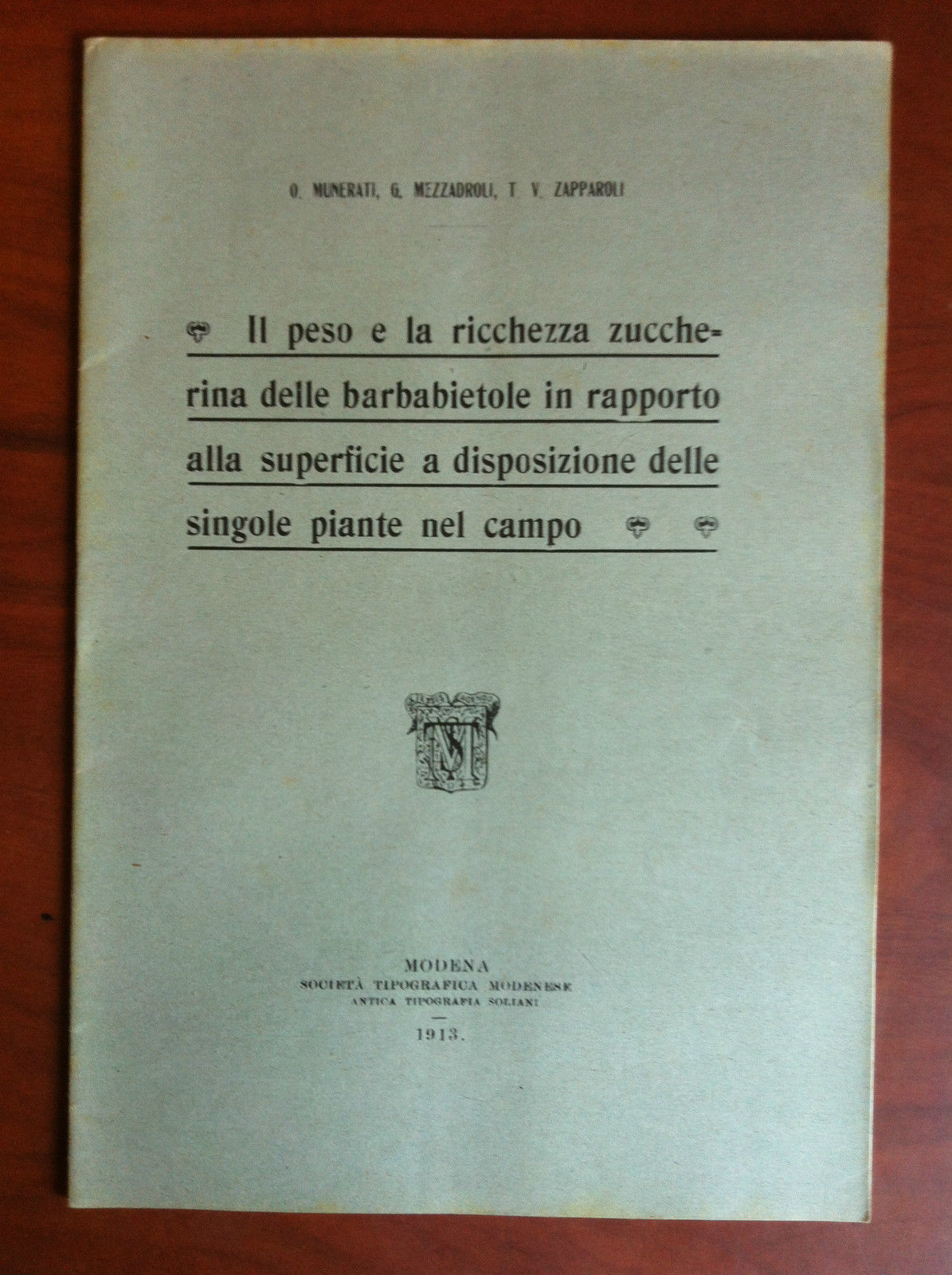 Brossura Peso e ricchezza zuccherina barbabietole 1913 - E17836