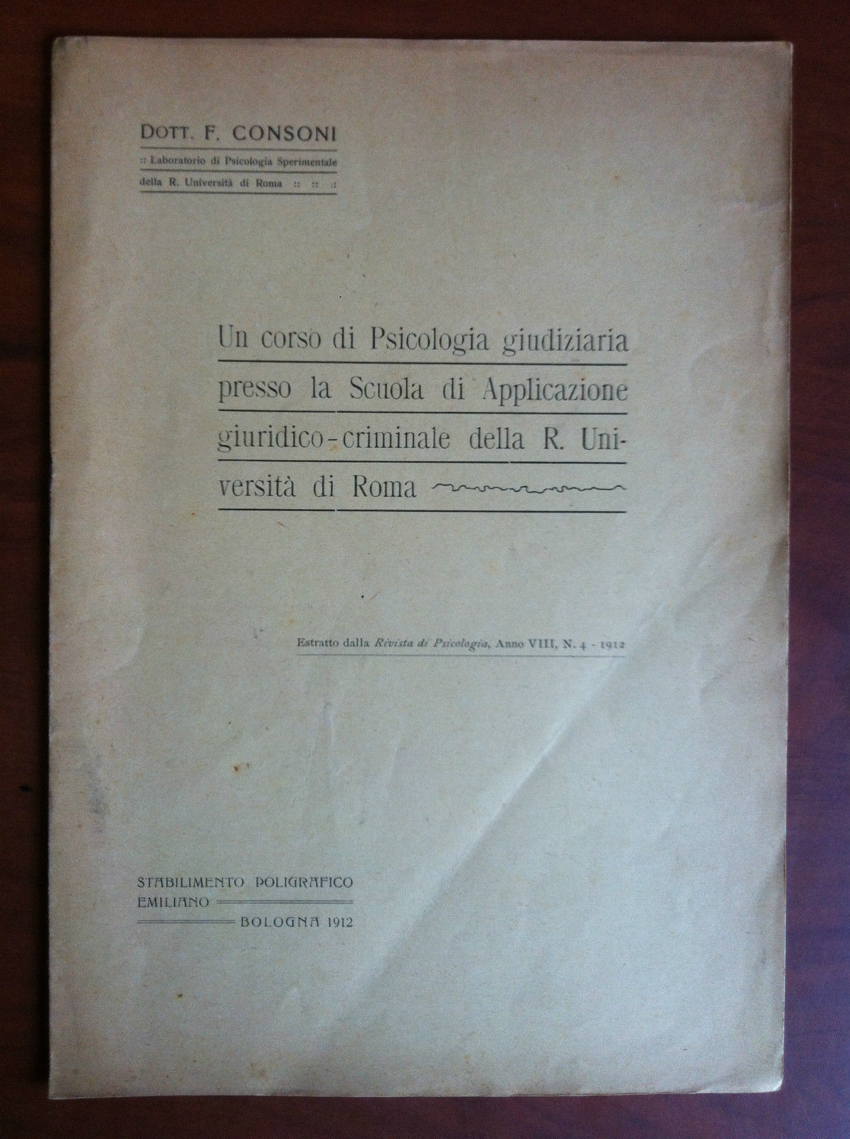 Brossura Psicologia giudiziaria Scuola applicazione giuridico-criminale - E17817