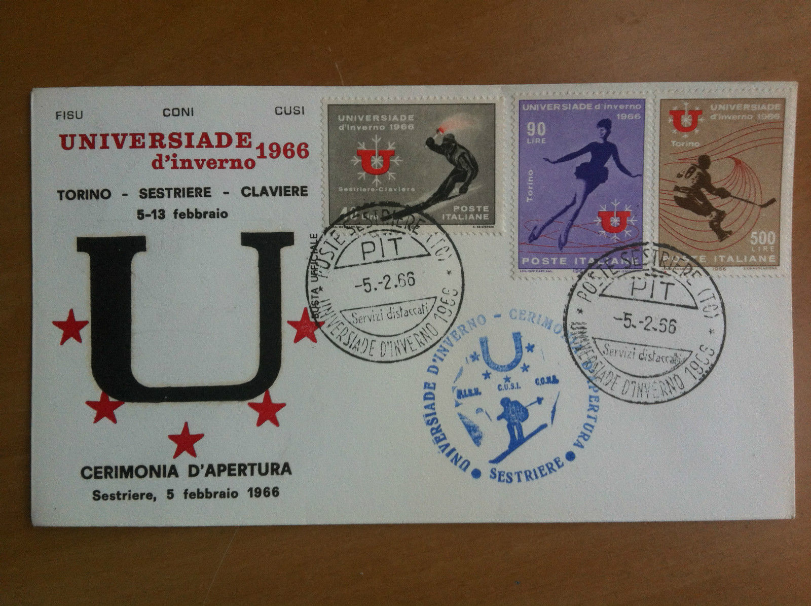 Busta originale Universiade cerimonia d'apertura 5 Febbraio 1966 - E19430