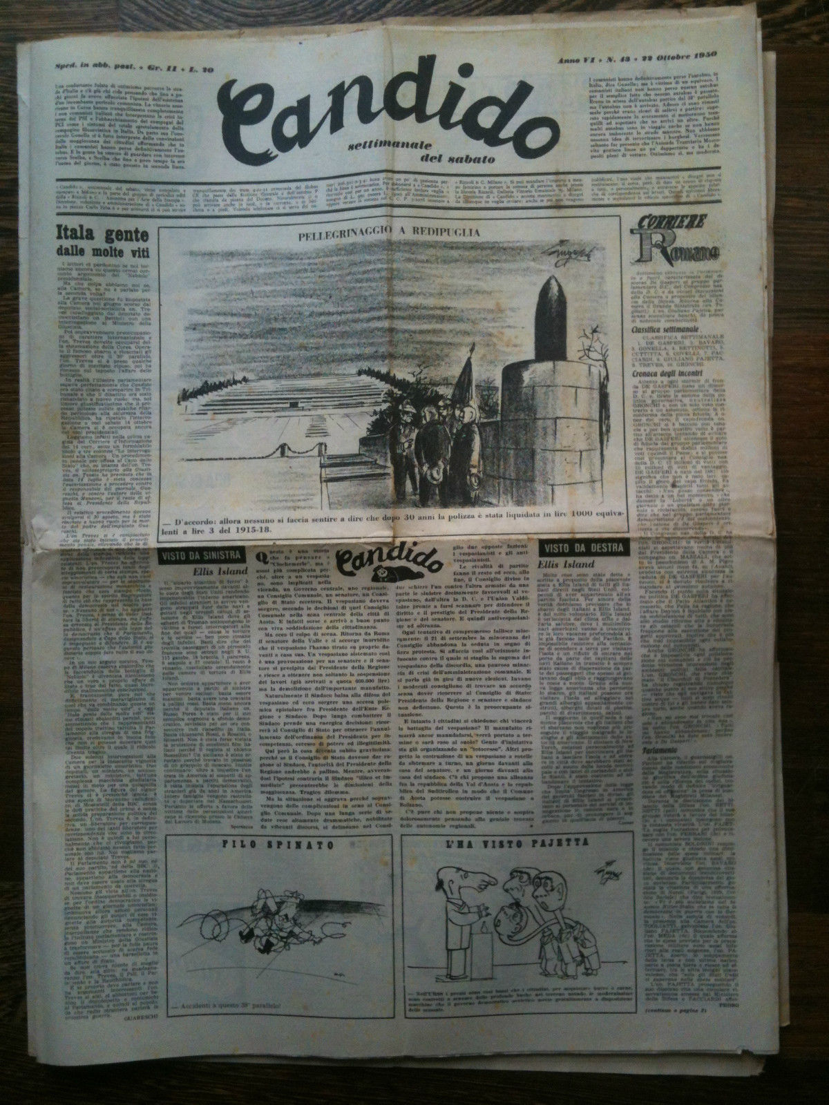 Candido Anno VI n^ 43 - 22 Ottobre 1950 Direttore …