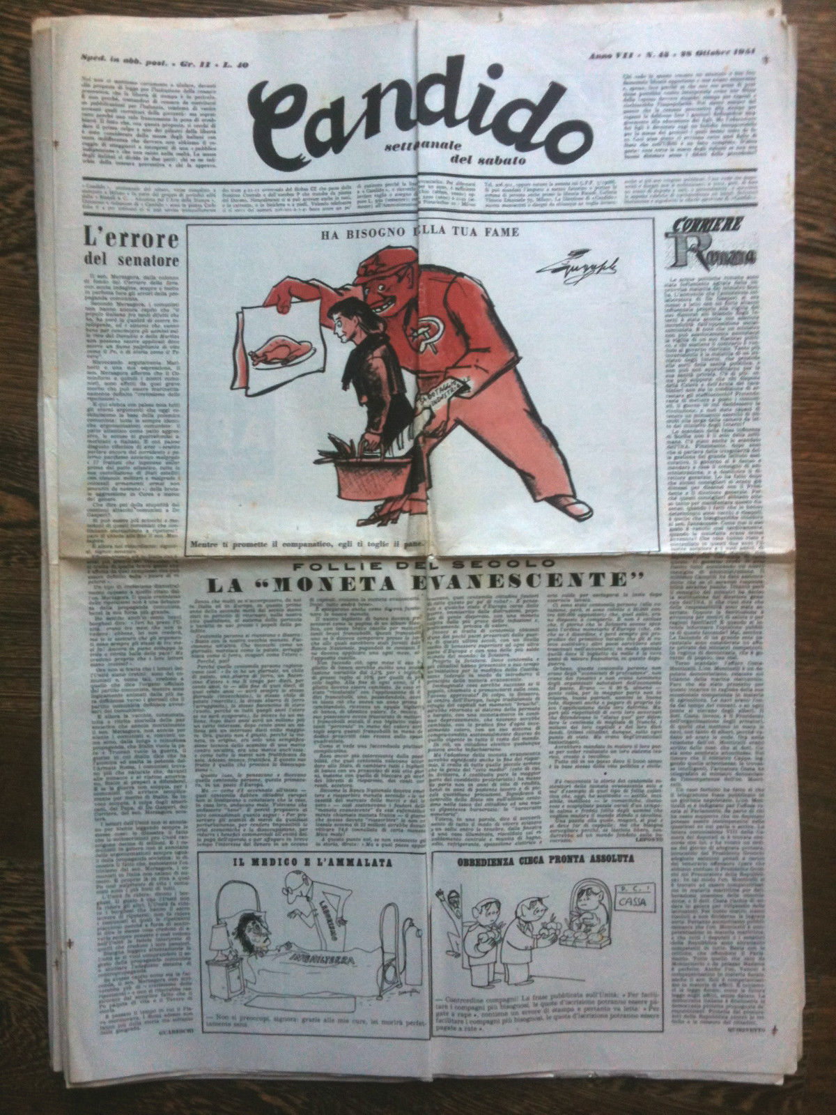 Candido Anno VII n^ 43- 28 Ottobre 1951 Direttore Giovannino …
