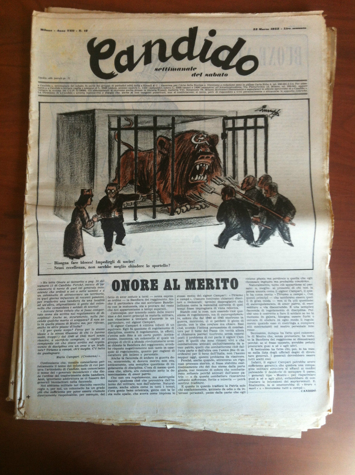 Candido Anno VIII n^ 12 - 23 Marzo 1952 Direttore …