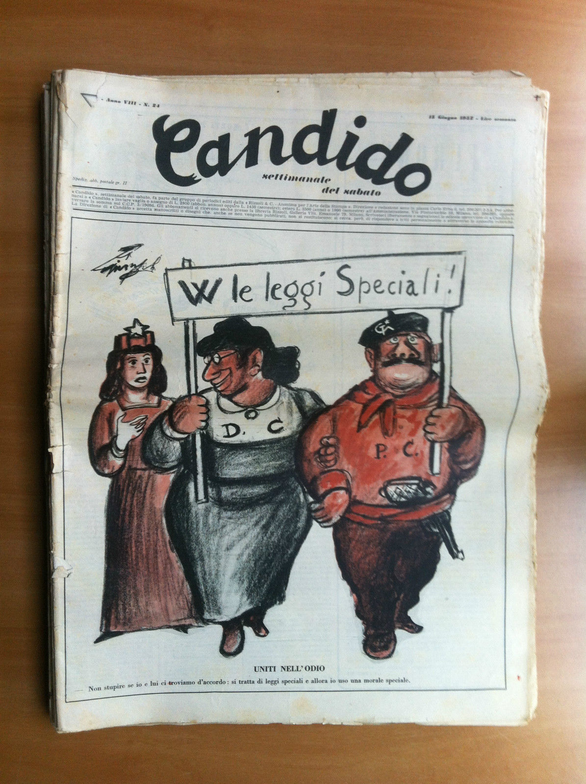 Candido Anno VIII n^ 24 - 13 Giugno 1952 Direttore …