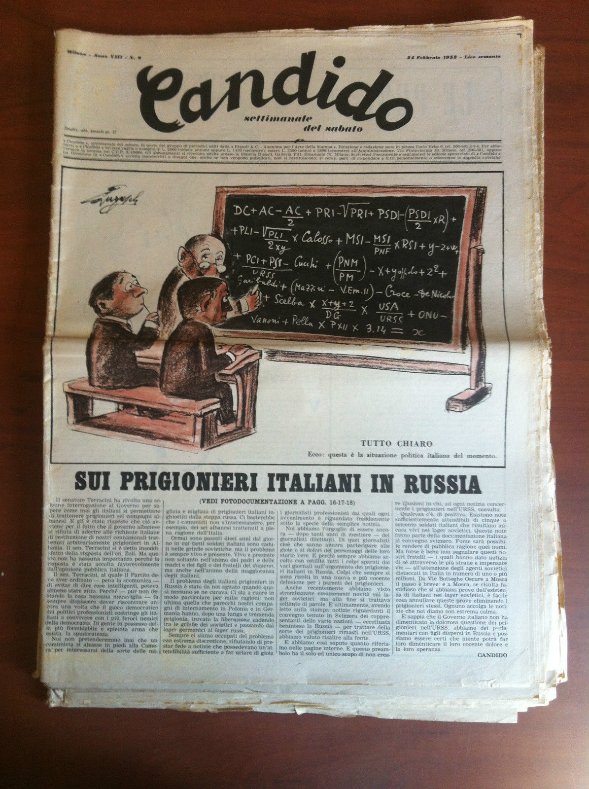 Candido Anno VIII n^ 8 - 24 Febbraio 1952 Direttore …