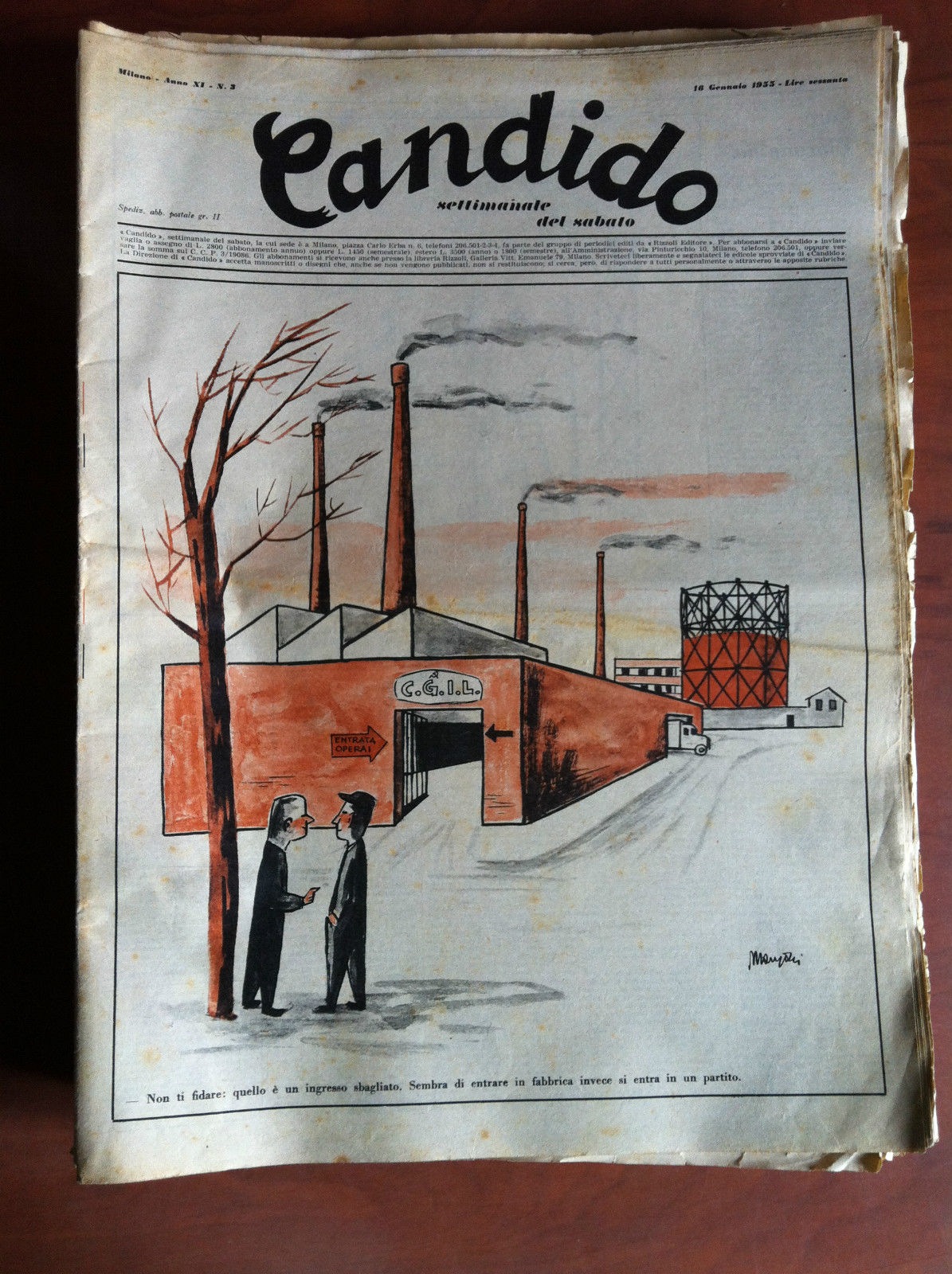 Candido Anno XI n^ 3 - 16 Gennaio 1955 Direttore …