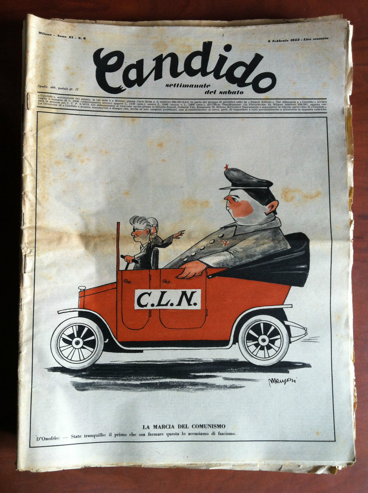 Candido Anno XI n^ 6 - 6 Febbraio 1955 Direttore …