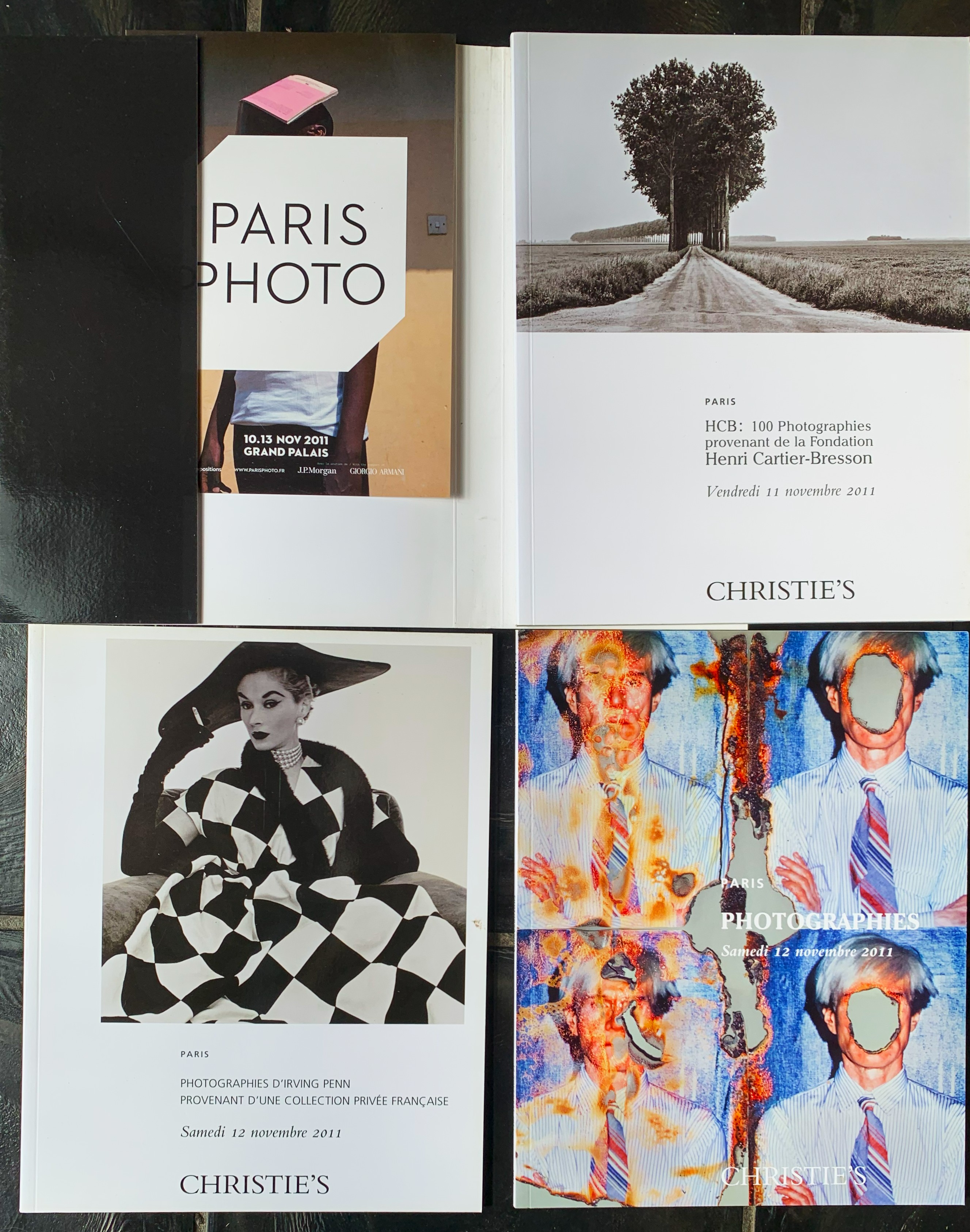 Cartellina contenente tre cataloghi auction Christie's Photographies