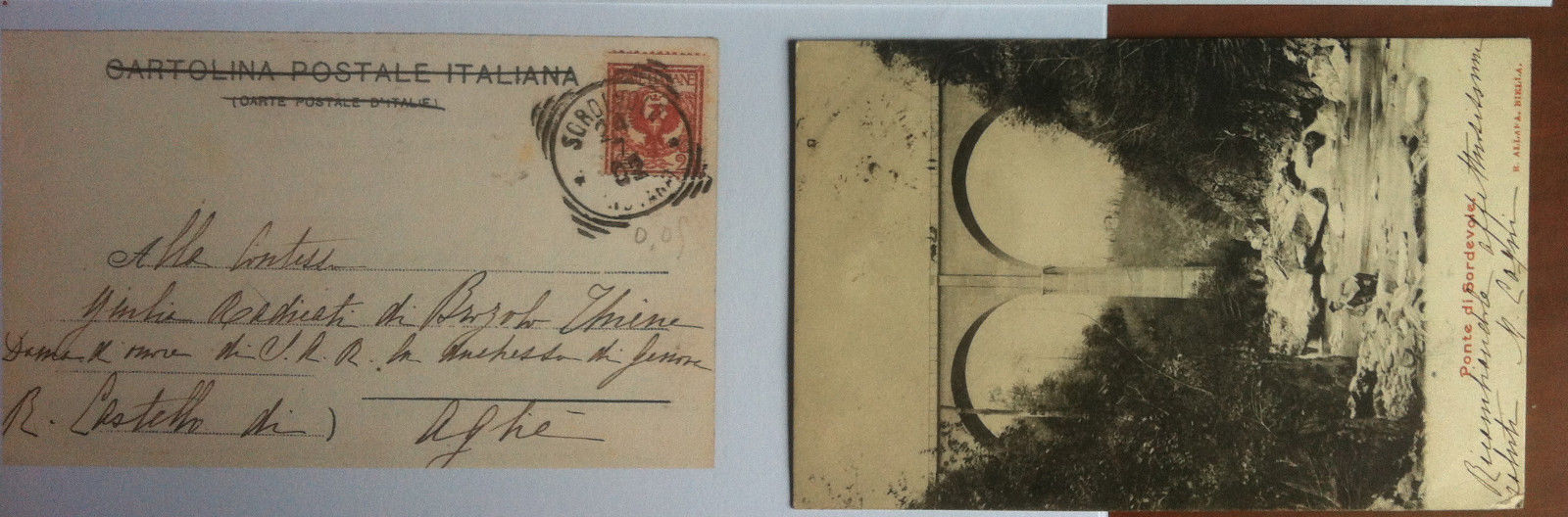 Cartolina 1902 Ponte di Sordevole Biella - viaggiata - E12784