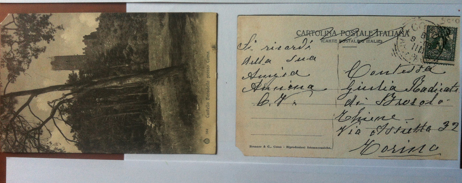 Cartolina 1906 Castello Baradello Como - viaggiata - E12786